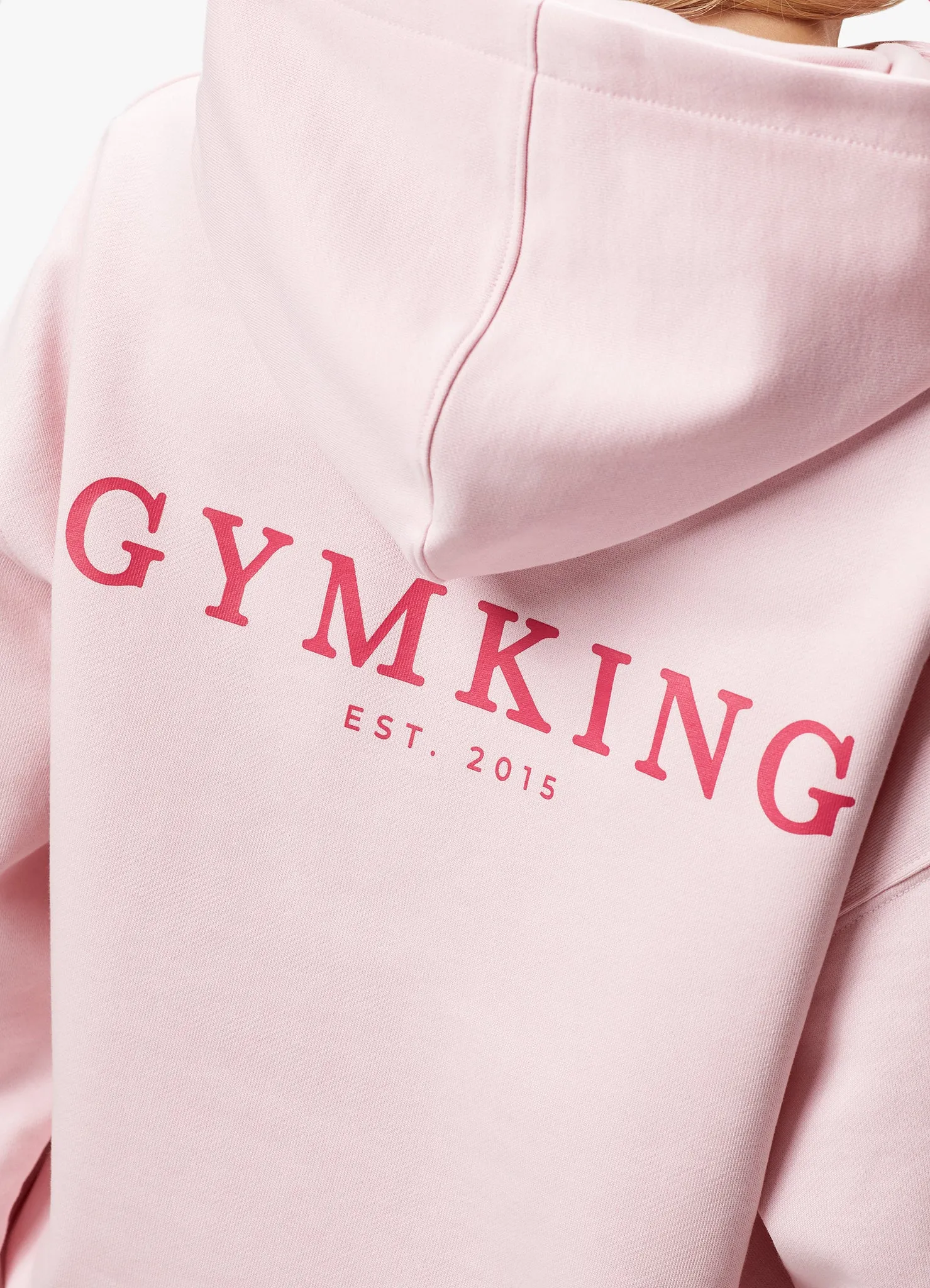 Gym King Established Relaxed Fit Hood - Candyfloss Pink sold by The Gym King product image thumbnail 5