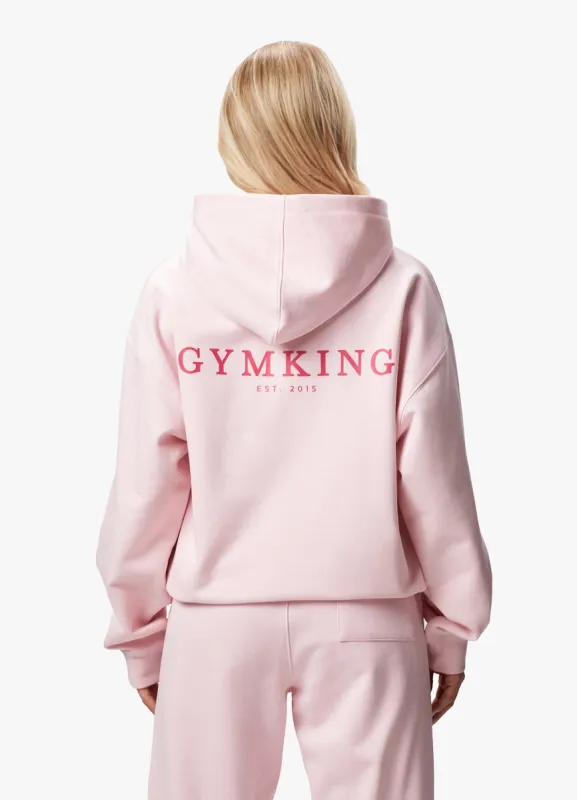 Gym King Established Relaxed Fit Hood - Candyfloss Pink sold by The Gym King
