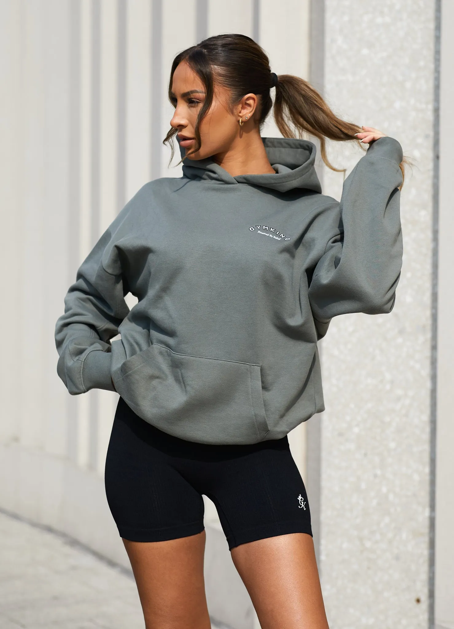 Gym King Spirit of Summer Relaxed Fit Hood - Dusk Green sold by The Gym King