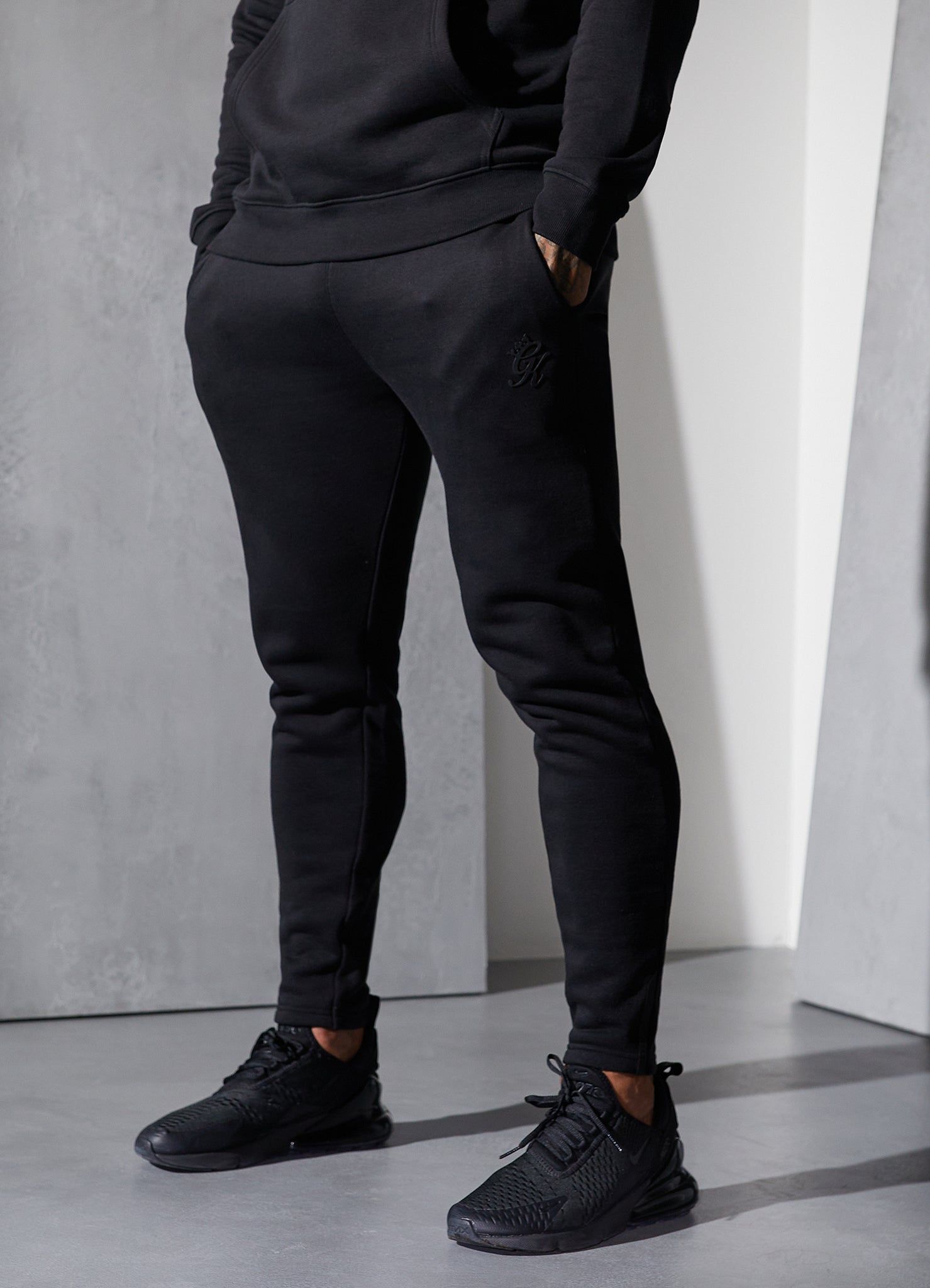 Gym King Pro Logo Fleece Tracksuit - Black/Black sold by The Gym King product image thumbnail 4