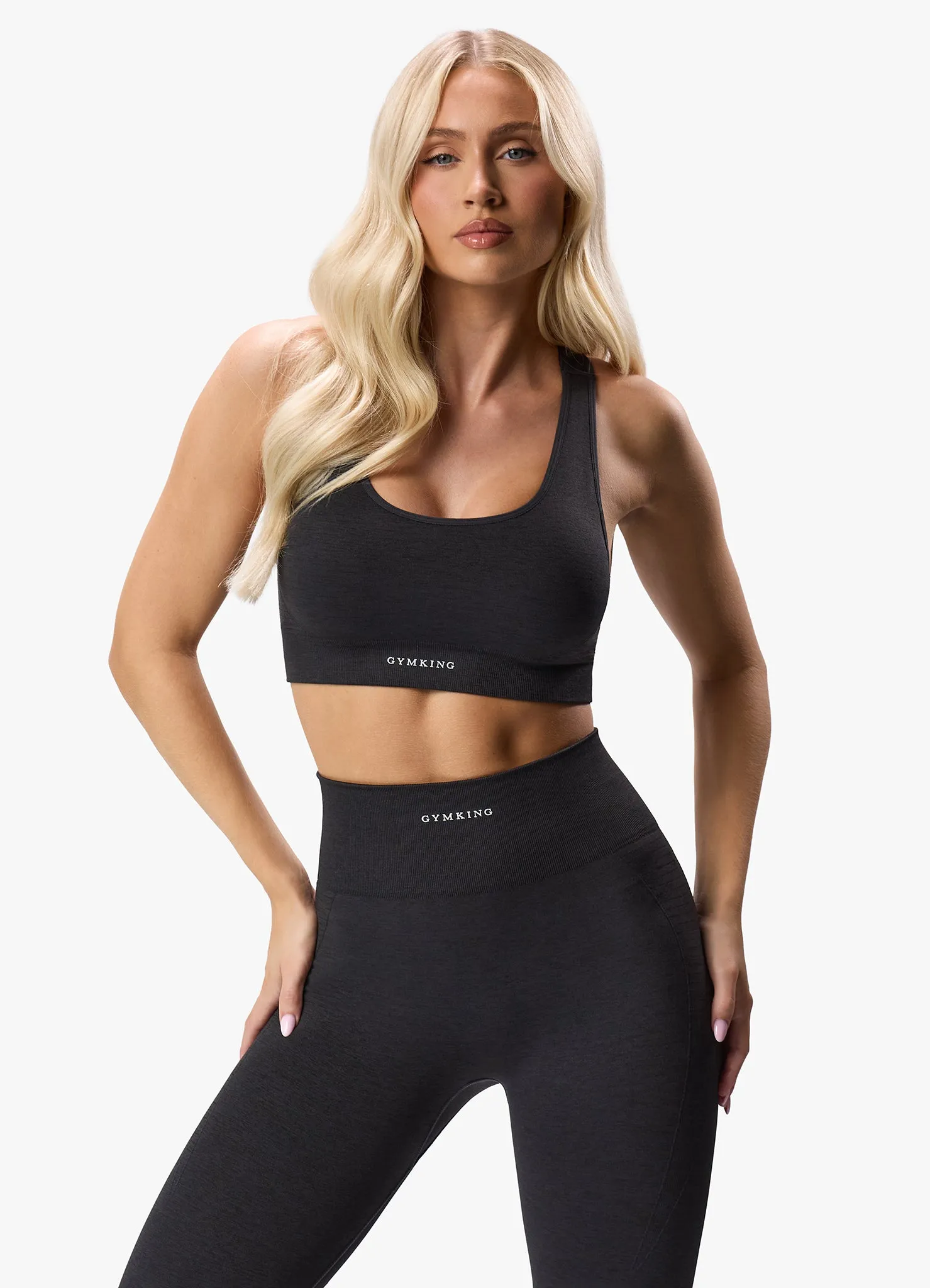 Gym King Results 2.0 Seamless Cross Over Bra - Black sold by The Gym King