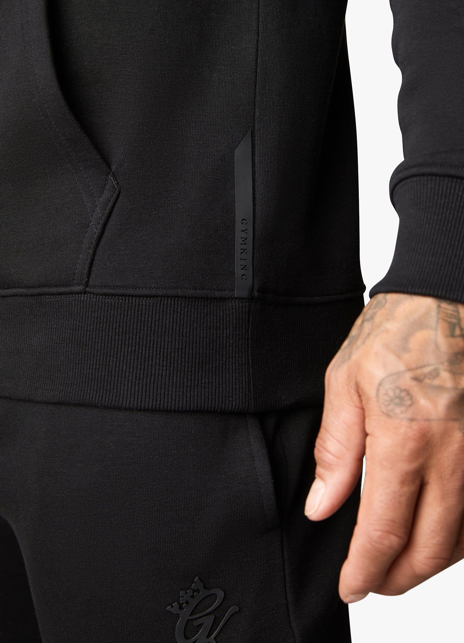 Gym King Pro Logo Fleece Tracksuit - Black/Black sold by The Gym King product image thumbnail 14