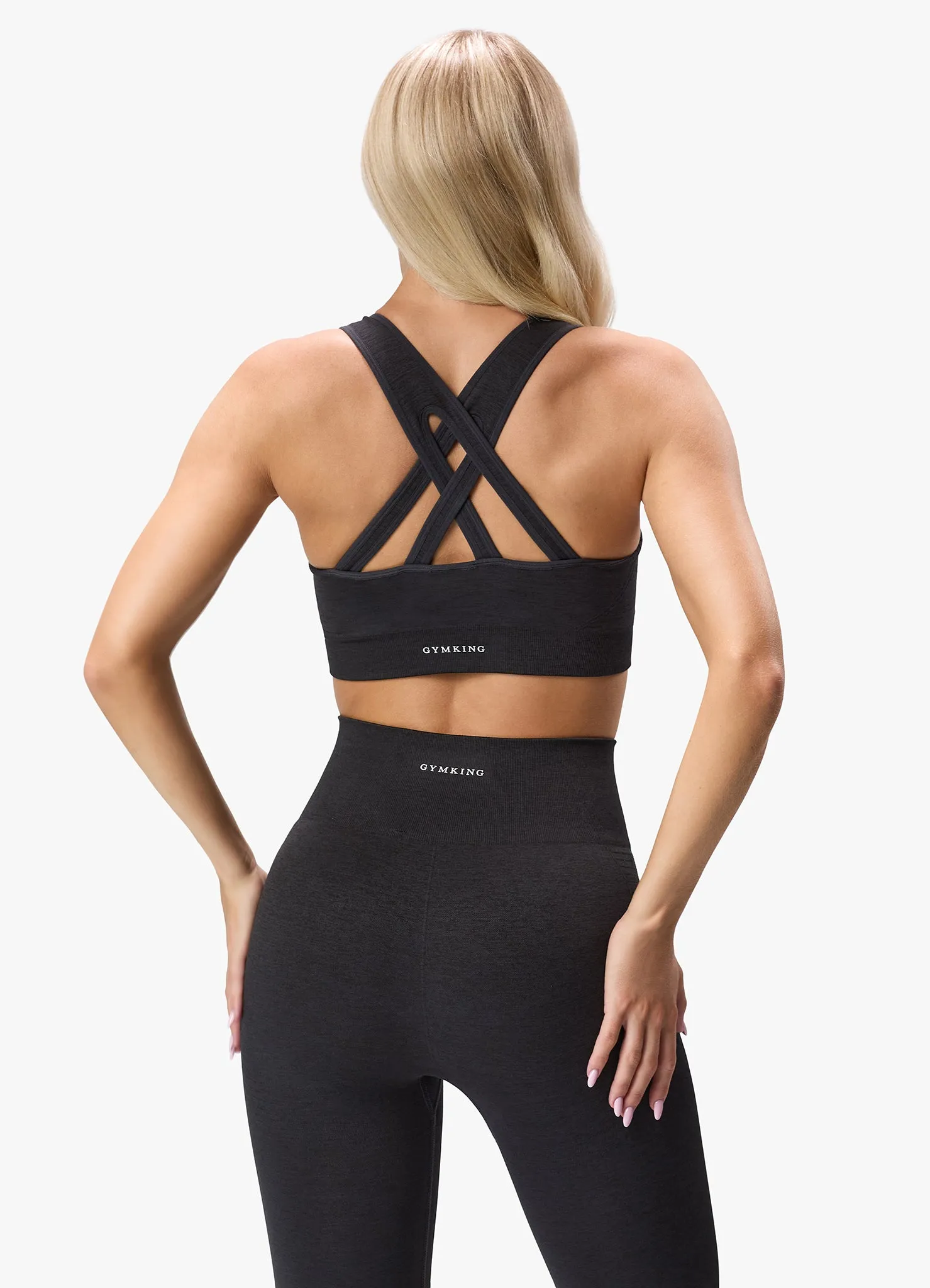 Gym King Results 2.0 Seamless Cross Over Bra - Black sold by The Gym King product image thumbnail 3