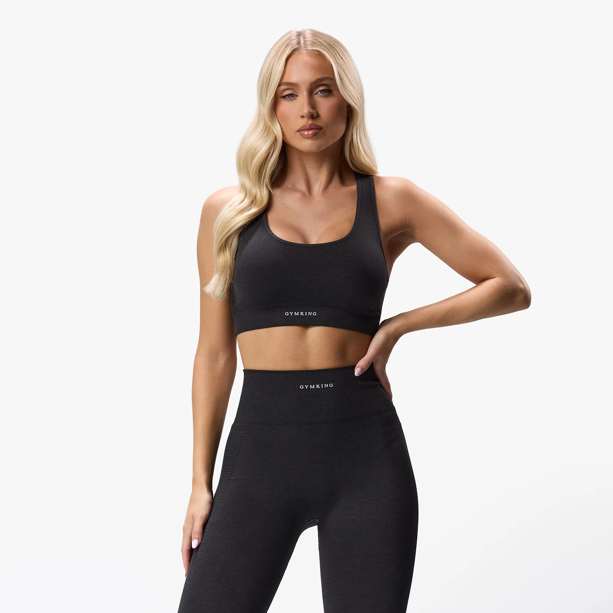 Gym King Results 2.0 Seamless Cross Over Bra - Black sold by The Gym King product image thumbnail 2
