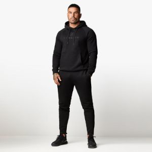 Gym King Pro Logo Fleece Tracksuit - Black/Black sold by The Gym King