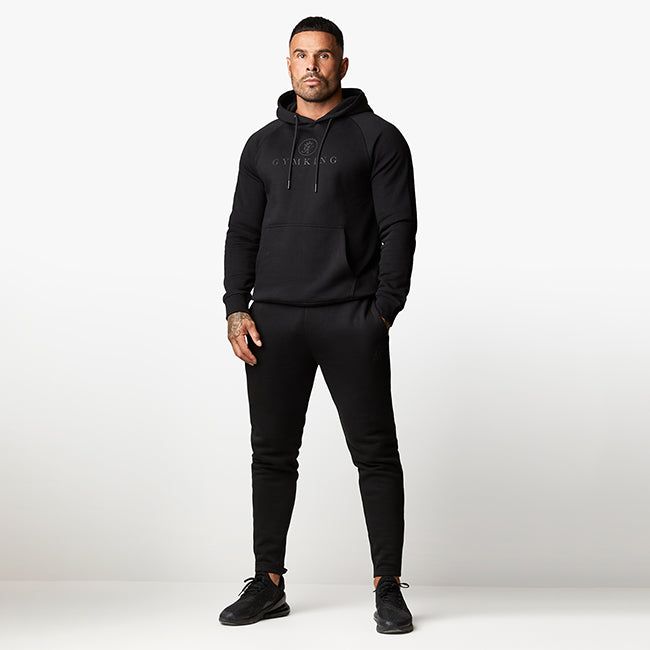 Gym King Pro Logo Fleece Tracksuit - Black/Black sold by The Gym King product image thumbnail 2