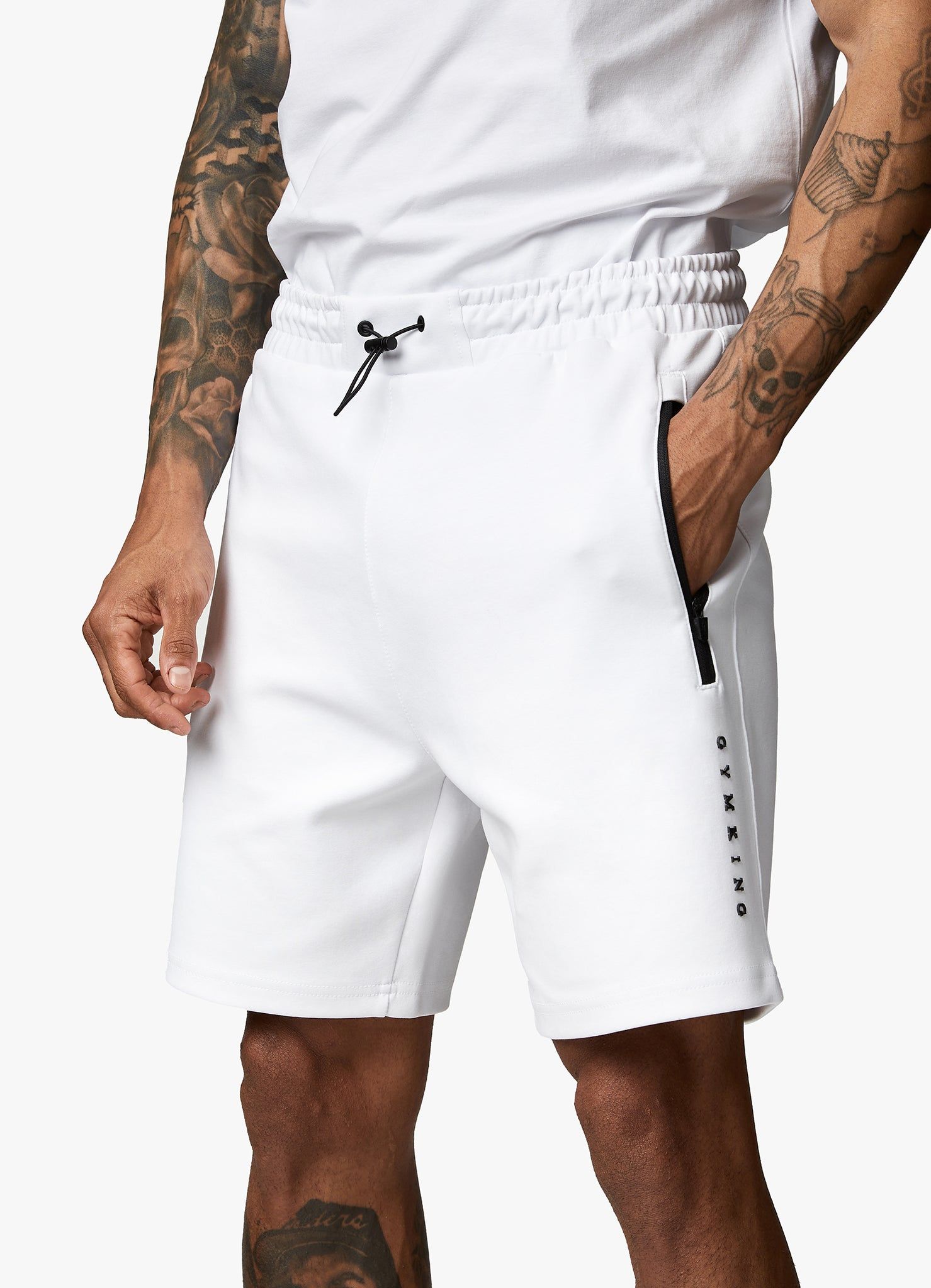 Gym King Linear Print Interlock Short - White sold by The Gym King