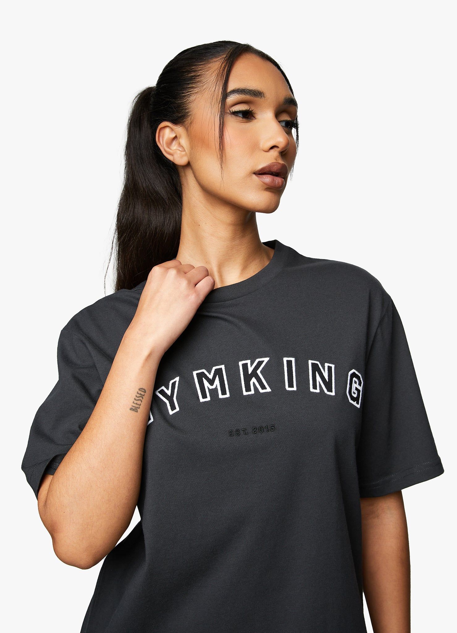 Gym King Shadow BF Tee - Dark Pewter sold by The Gym King product image thumbnail 10