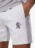 Gym King Contrast Panel Fleece Short - Snow Marl/Light Grey/White sold by The Gym King