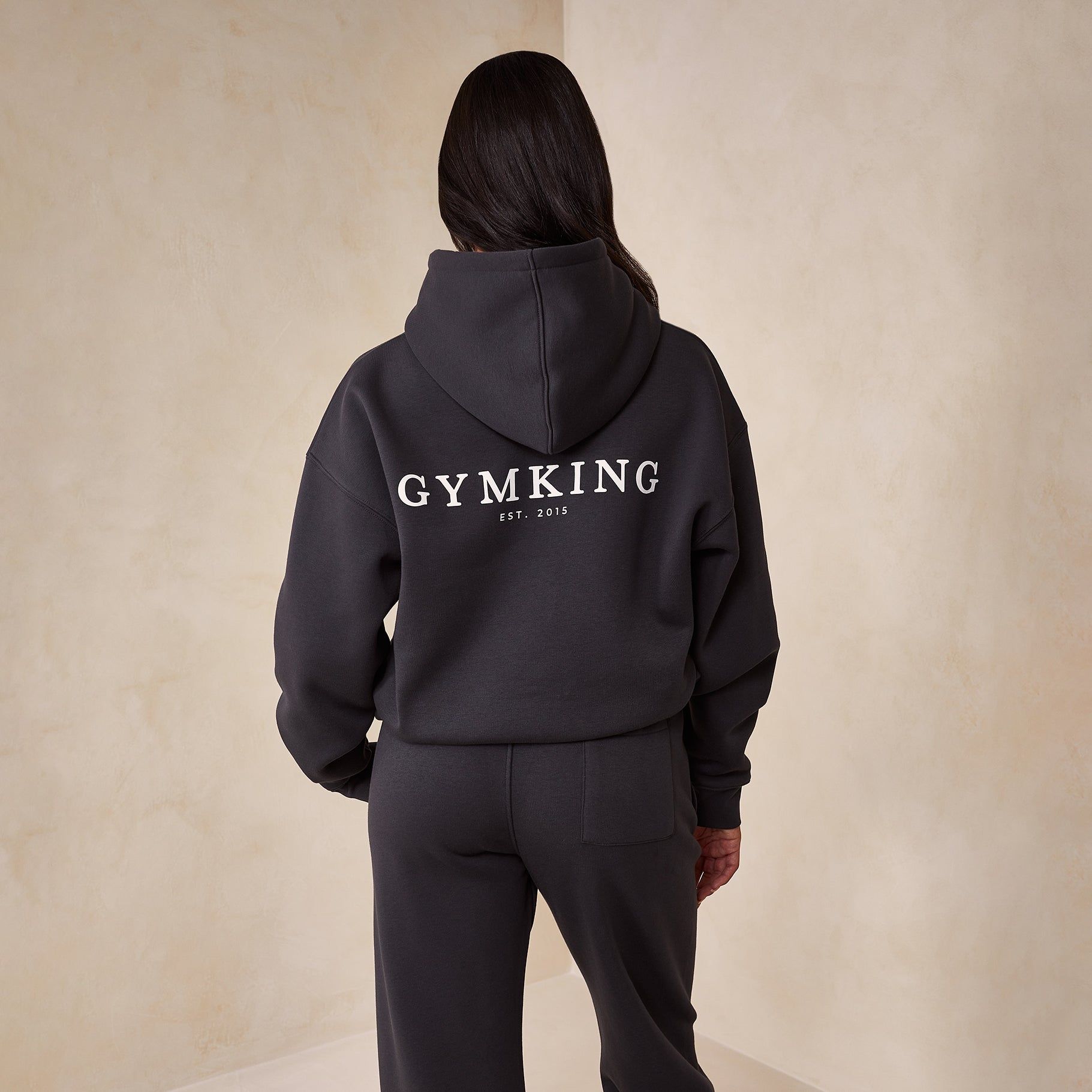 Gym King Established Relaxed Hood - Dark Pewter/White sold by The Gym King product image thumbnail 2