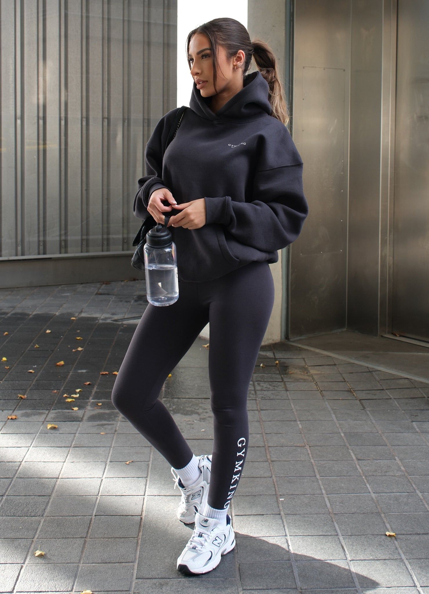 Gym King Established Relaxed Hood - Dark Pewter/White sold by The Gym King product image thumbnail 5