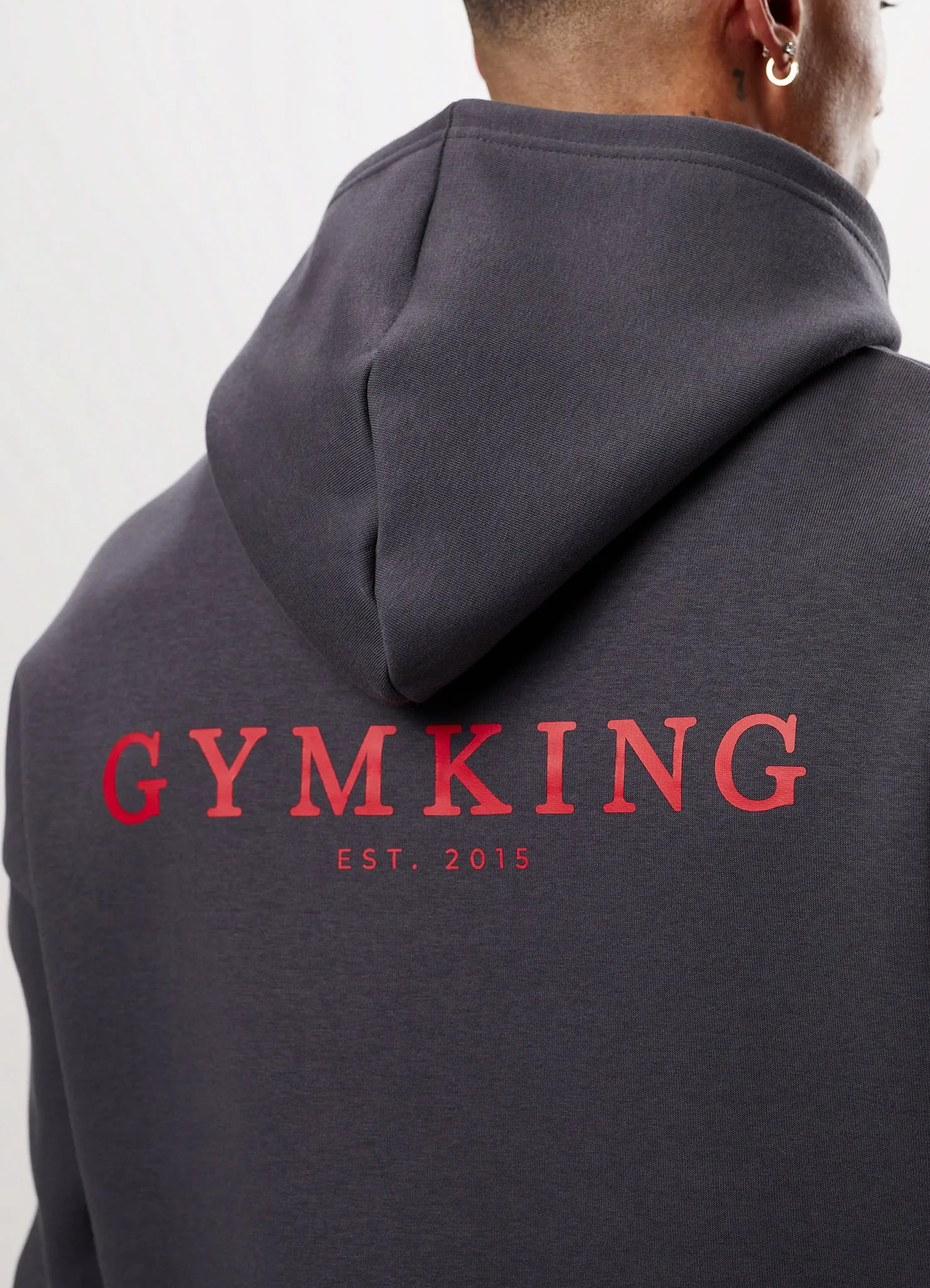Gym King Established Hood - Dark Pewter/Red sold by The Gym King product image thumbnail 4