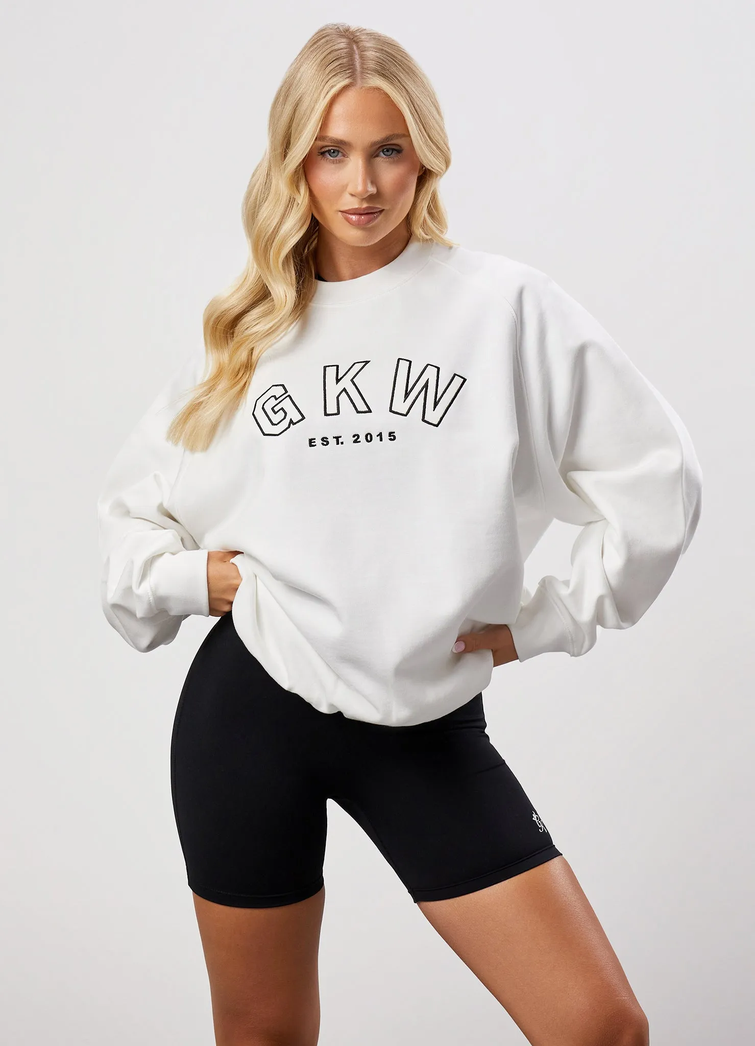 GKW Relaxed Fit Crew - Cream sold by The Gym King product image thumbnail 4