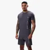 Gym King Split Linear Tee - Graphite sold by The Gym King