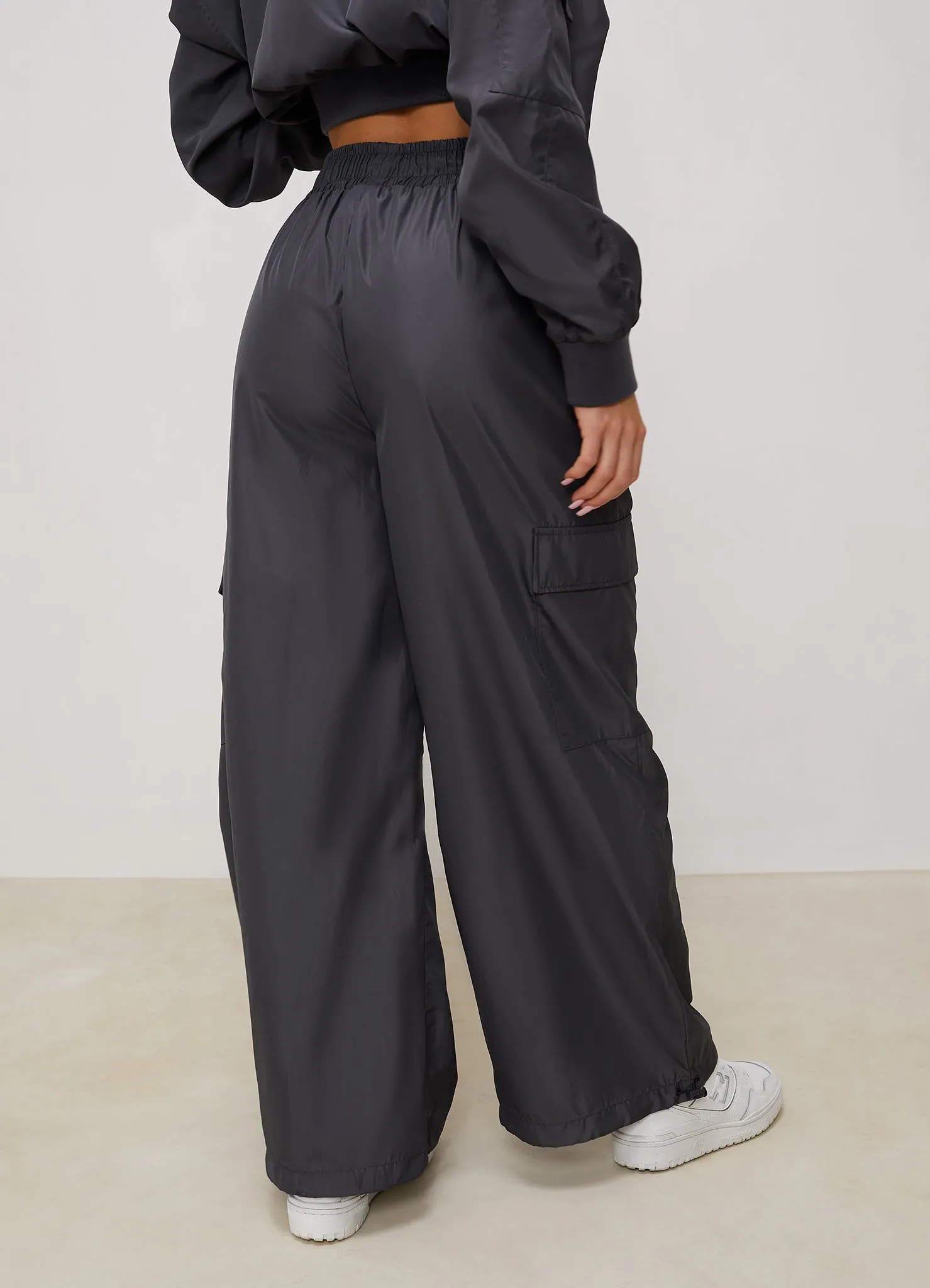 Gym King Satin Cargo Pants - Graphite sold by The Gym King product image thumbnail 5