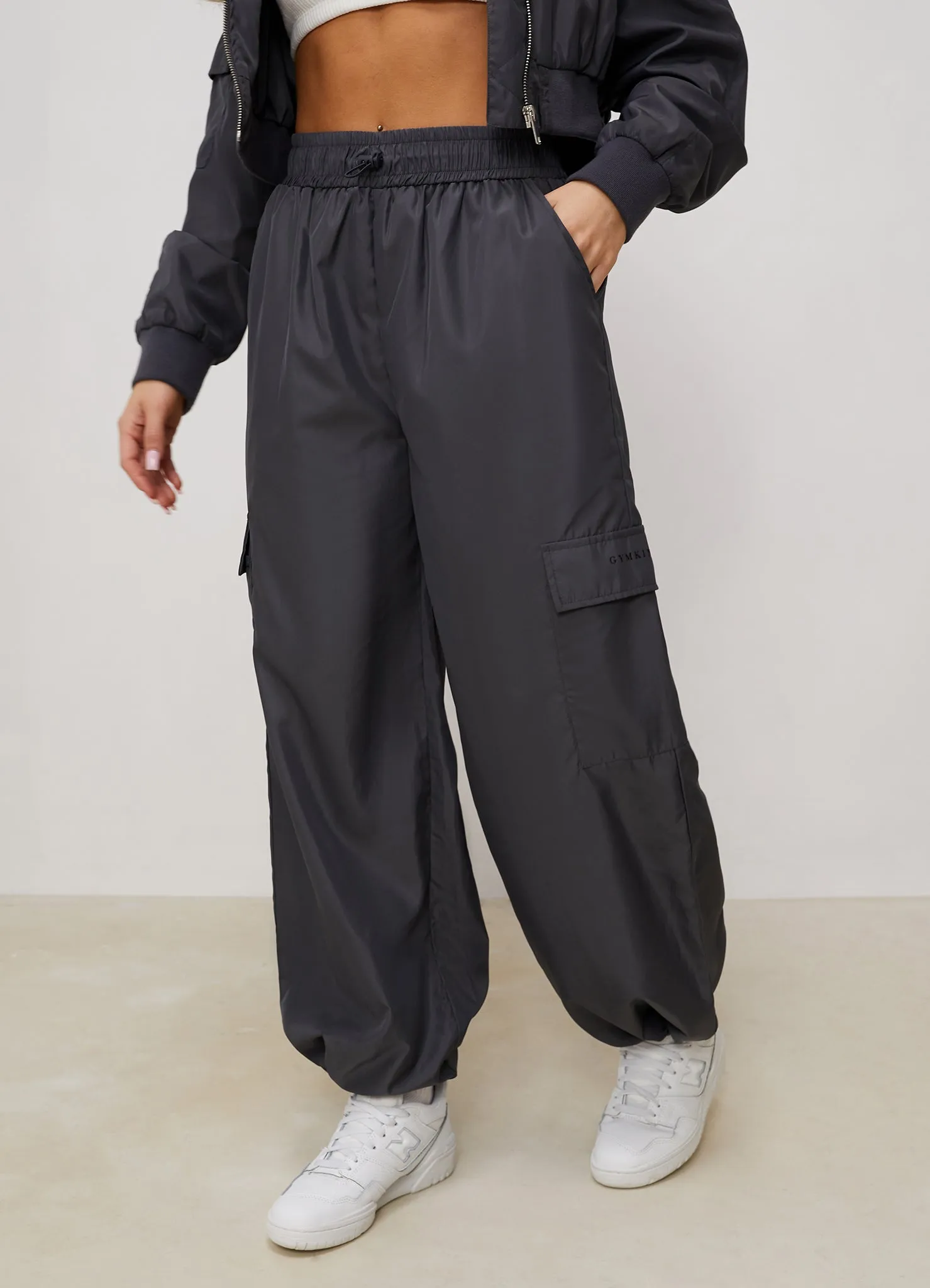 Gym King Satin Cargo Pants - Graphite sold by The Gym King product image thumbnail 3