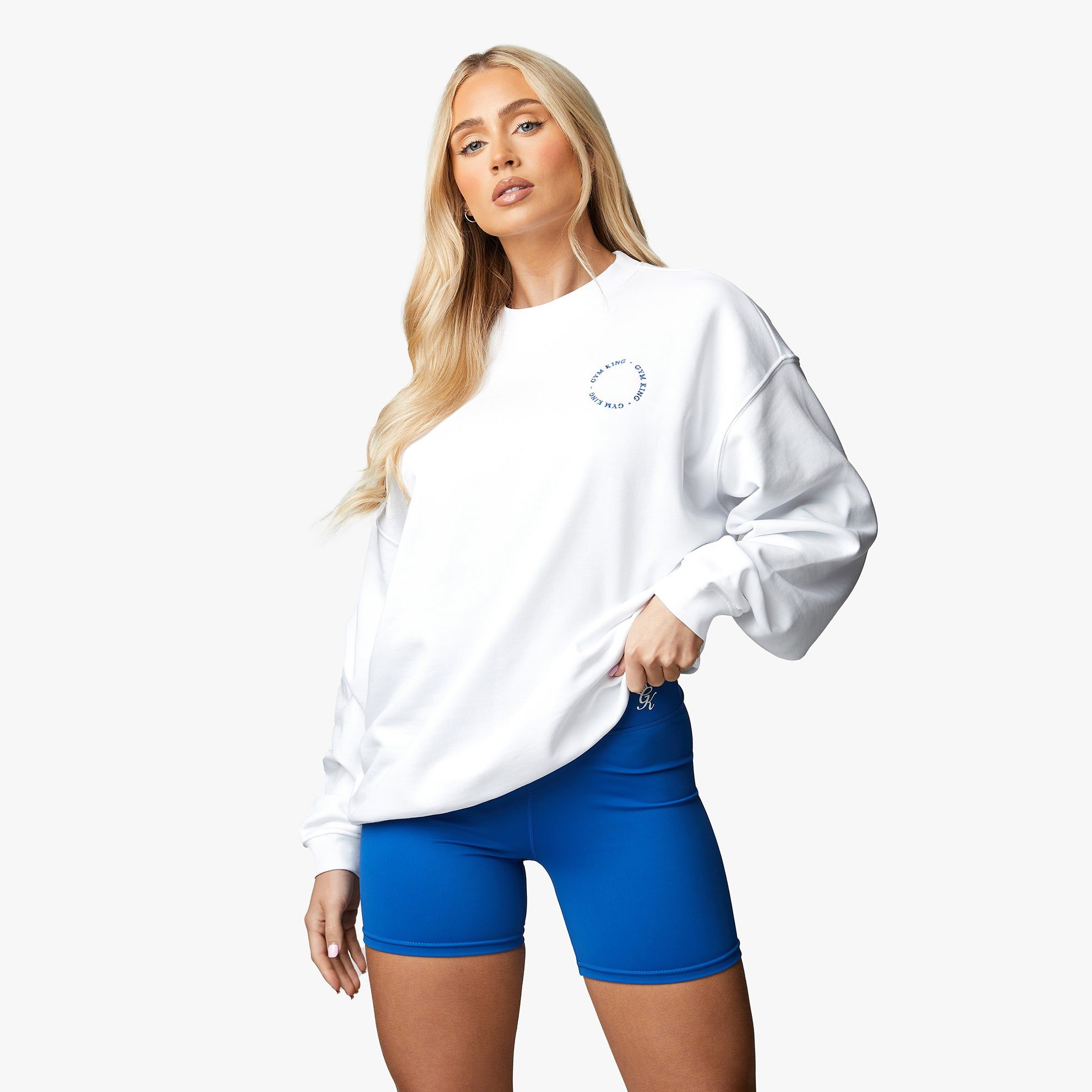 Gym King Recharge Oversized Crew - White sold by The Gym King product image thumbnail 2