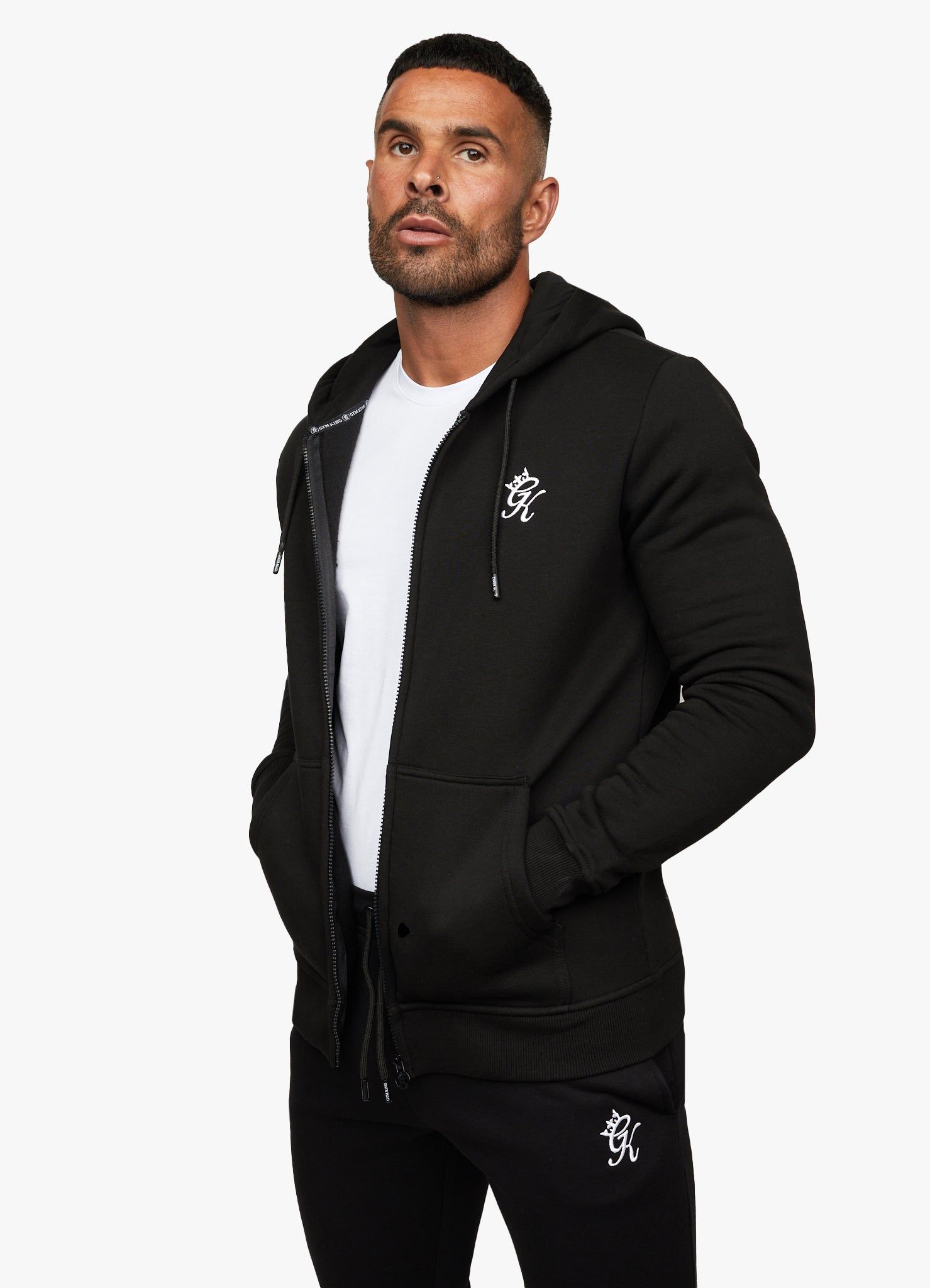 Gym King Fundamental Fleece Full Zip Hoodie - Black sold by The Gym King product image thumbnail 5