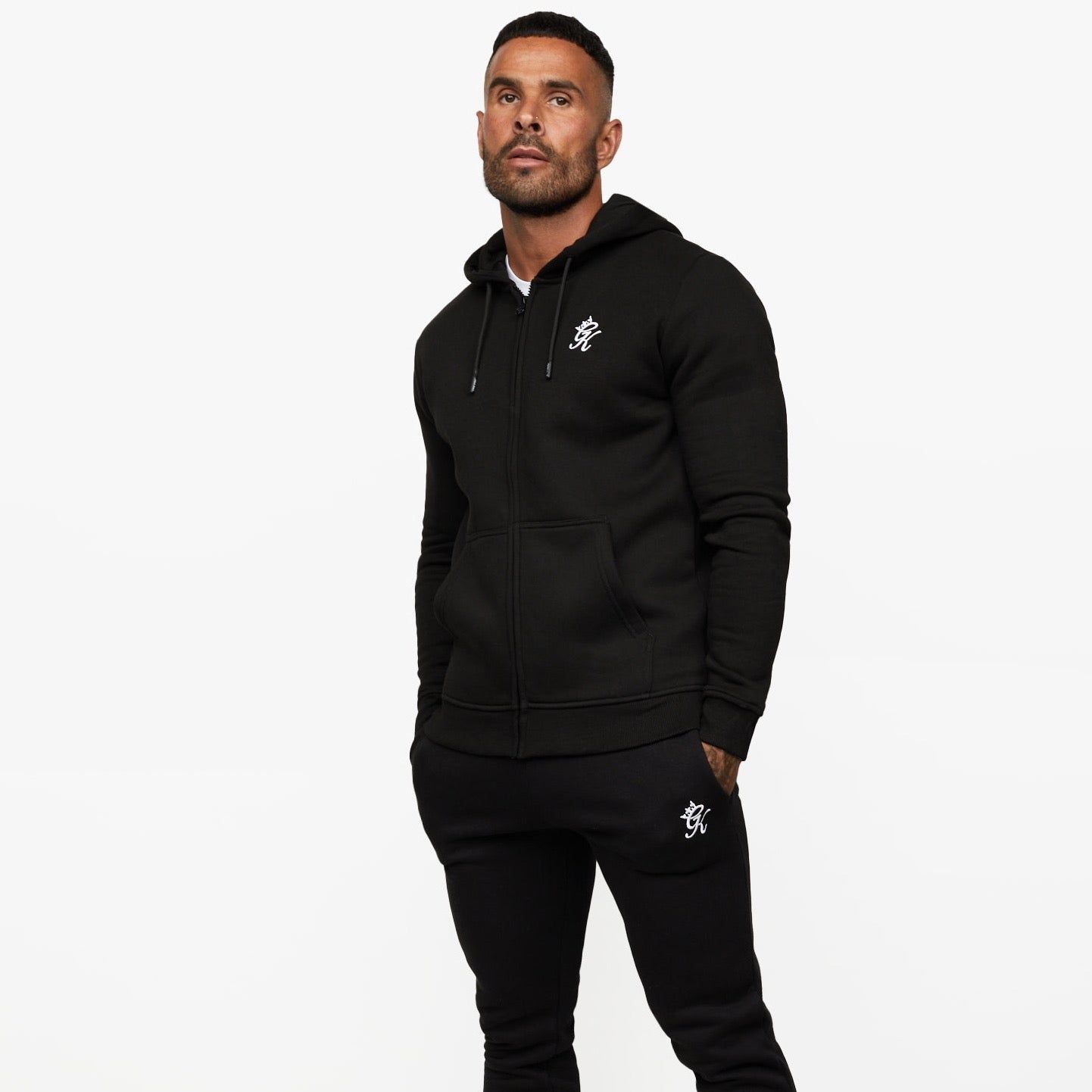 Gym King Fundamental Fleece Full Zip Hoodie - Black sold by The Gym King product image thumbnail 2