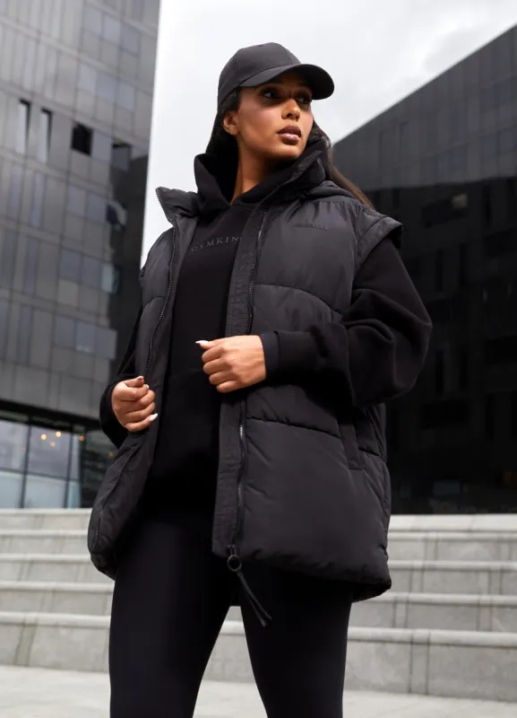 Gym King Align Oversized Gilet - Black sold by The Gym King