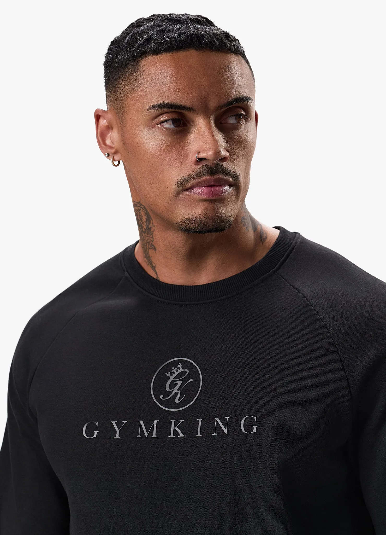 Gym King Pro Logo Crew - Black/Black sold by The Gym King product image thumbnail 3
