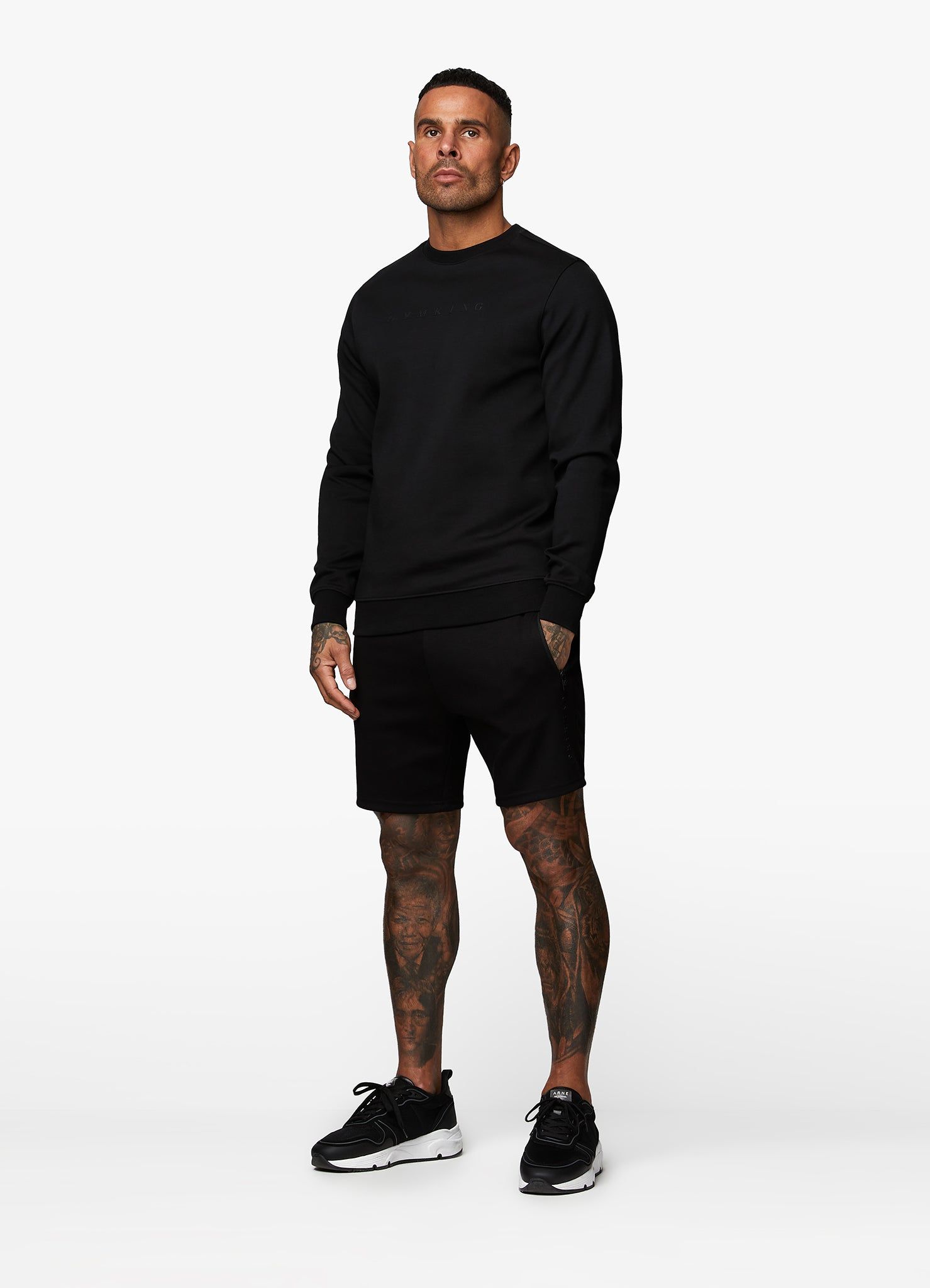 Gym King Linear Print Interlock Crew - Black sold by The Gym King product image thumbnail 7