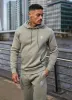 Gym King Fundamental Fleece Hood Tracksuit - Soft Khaki sold by The Gym King