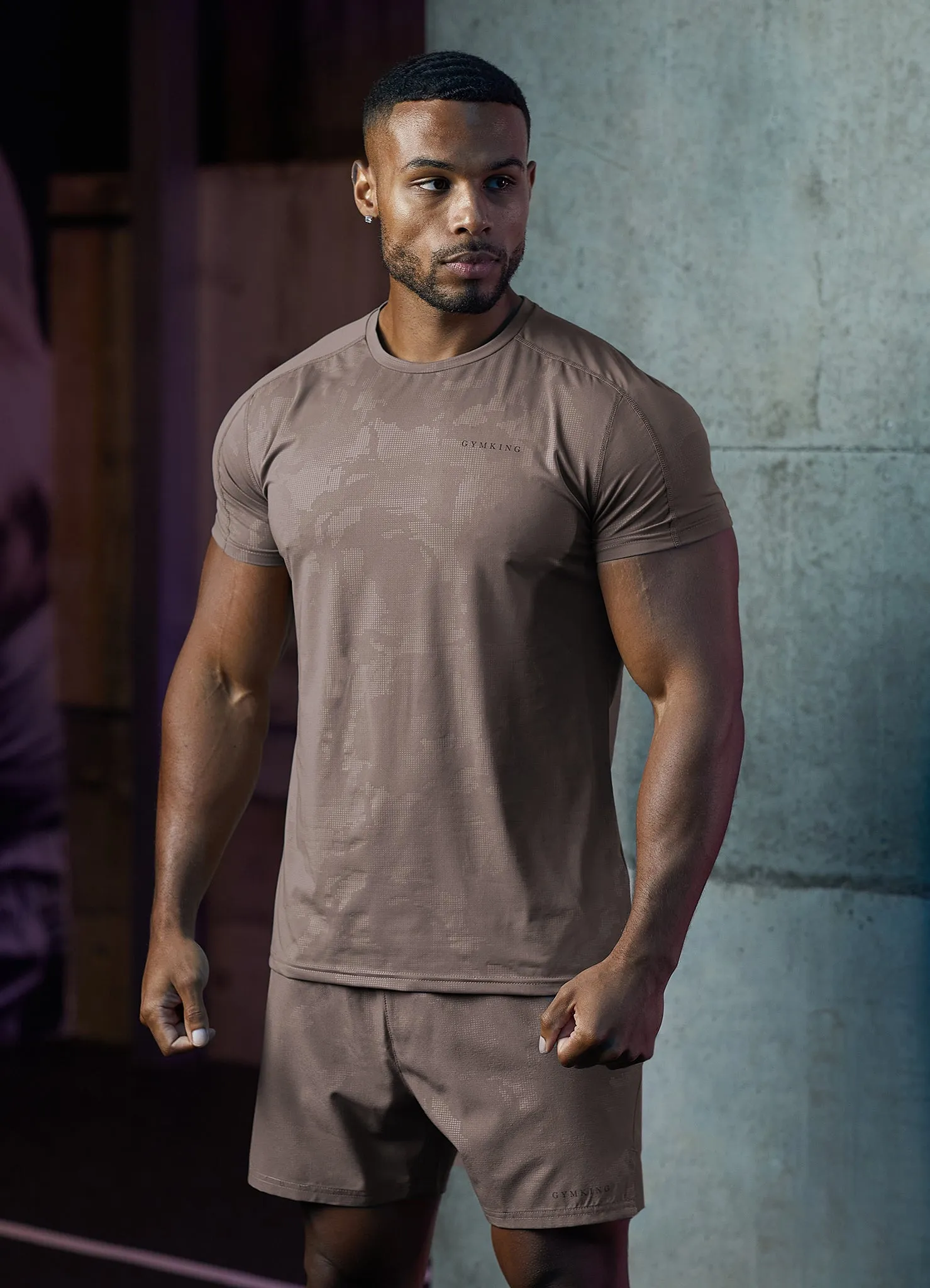 Gym King Debossed Camo Tee - Iron sold by The Gym King