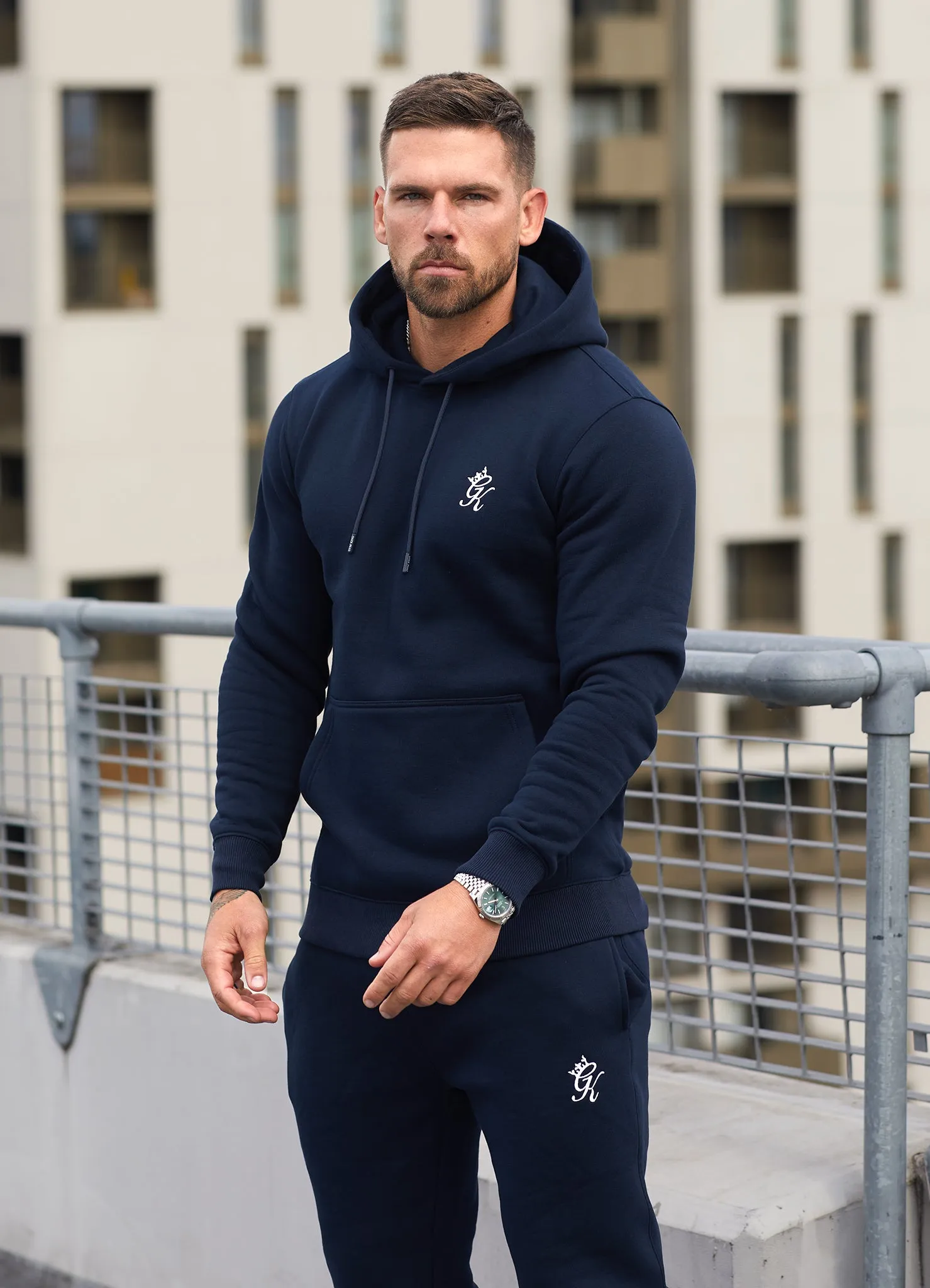 Gym King Fundamental Fleece Hood - Navy sold by The Gym King