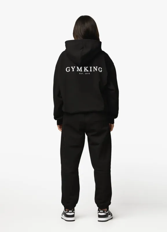 Gym King Established Relaxed Tracksuit - Black/White sold by The Gym King