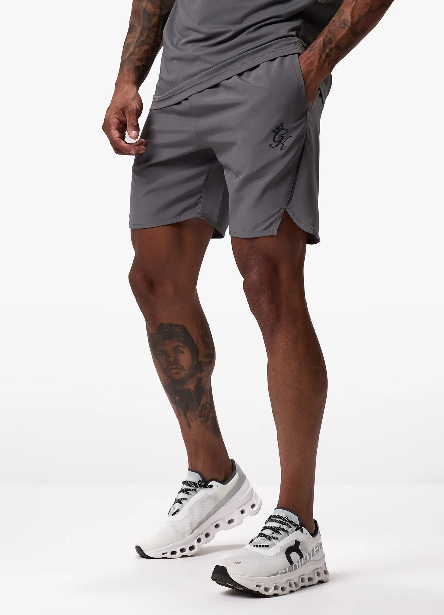 Gym King Flex 6" Short - Fossil Grey/Black sold by The Gym King