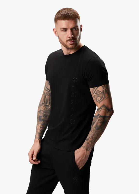 Gym King Split Linear Tee - Black sold by The Gym King