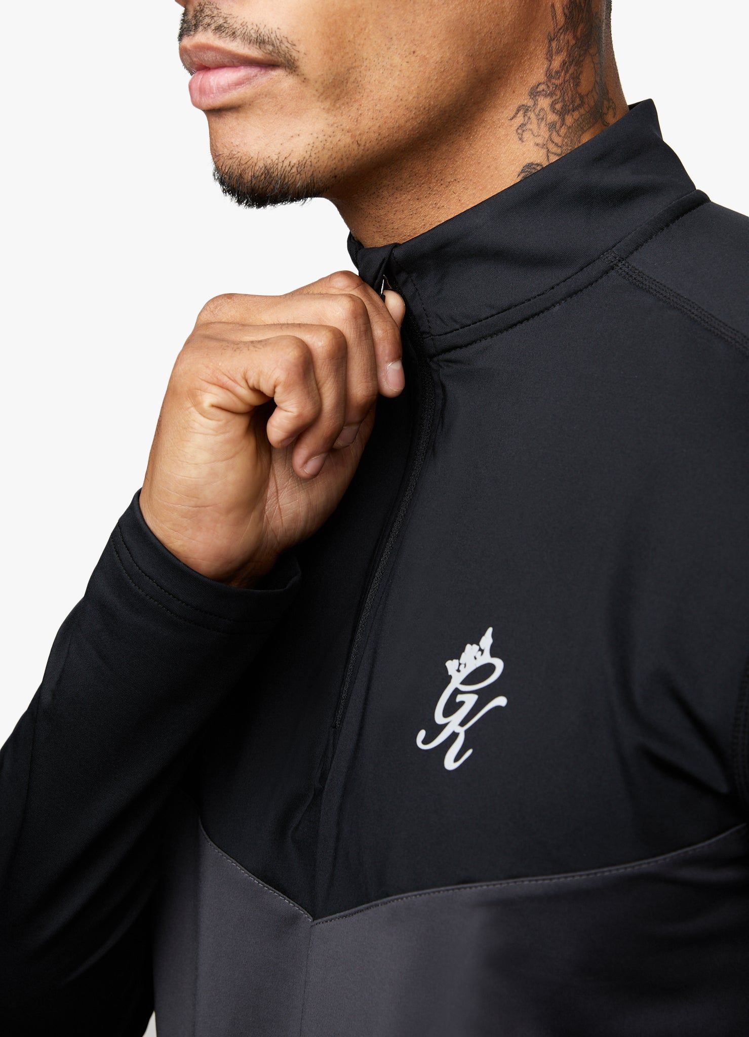 Gym King React 1/4 Zip - Black/Fossil Grey sold by The Gym King product image thumbnail 4