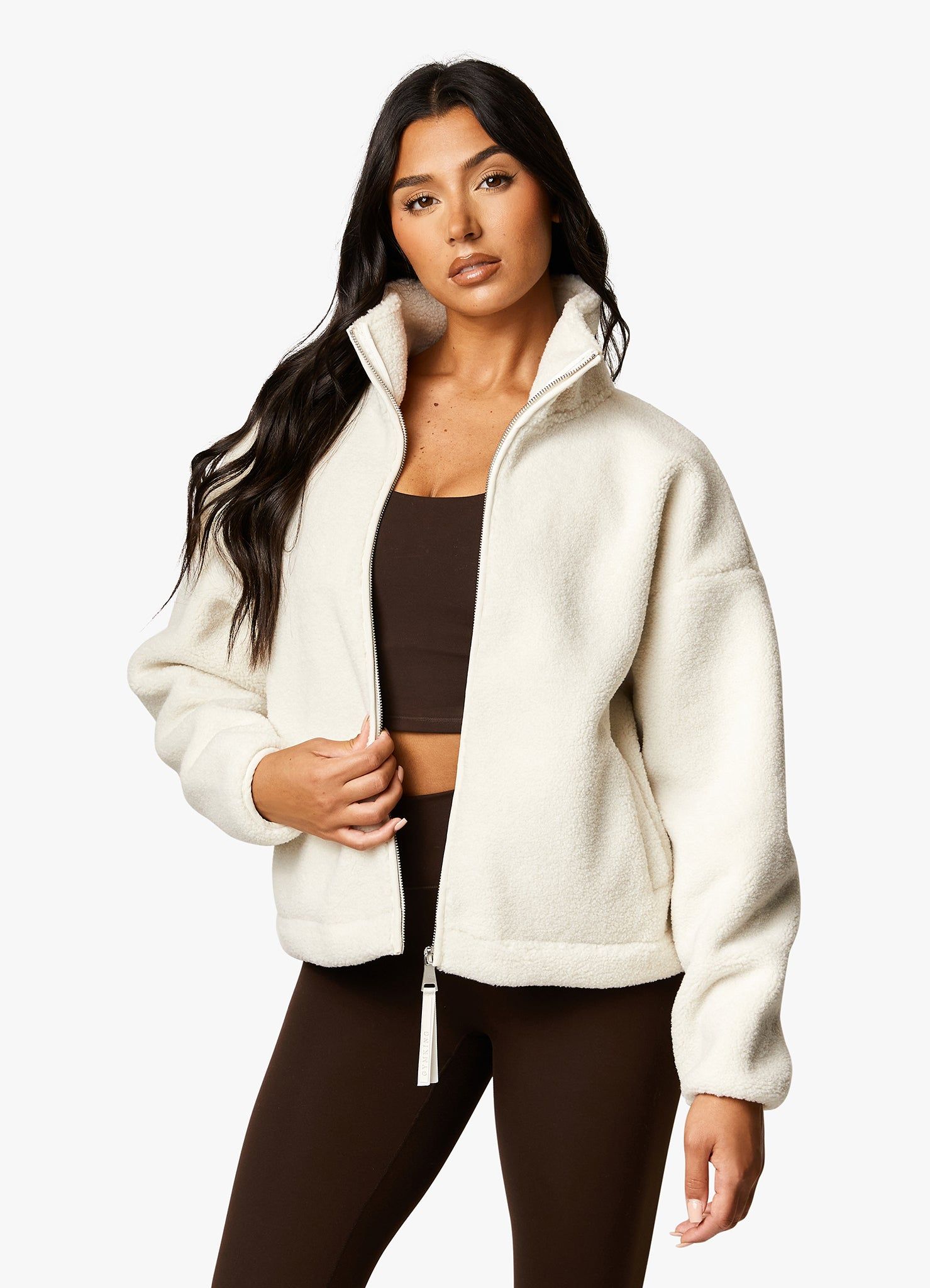 Gym King Borg Full Zip Fleece - Cream sold by The Gym King product image thumbnail 3