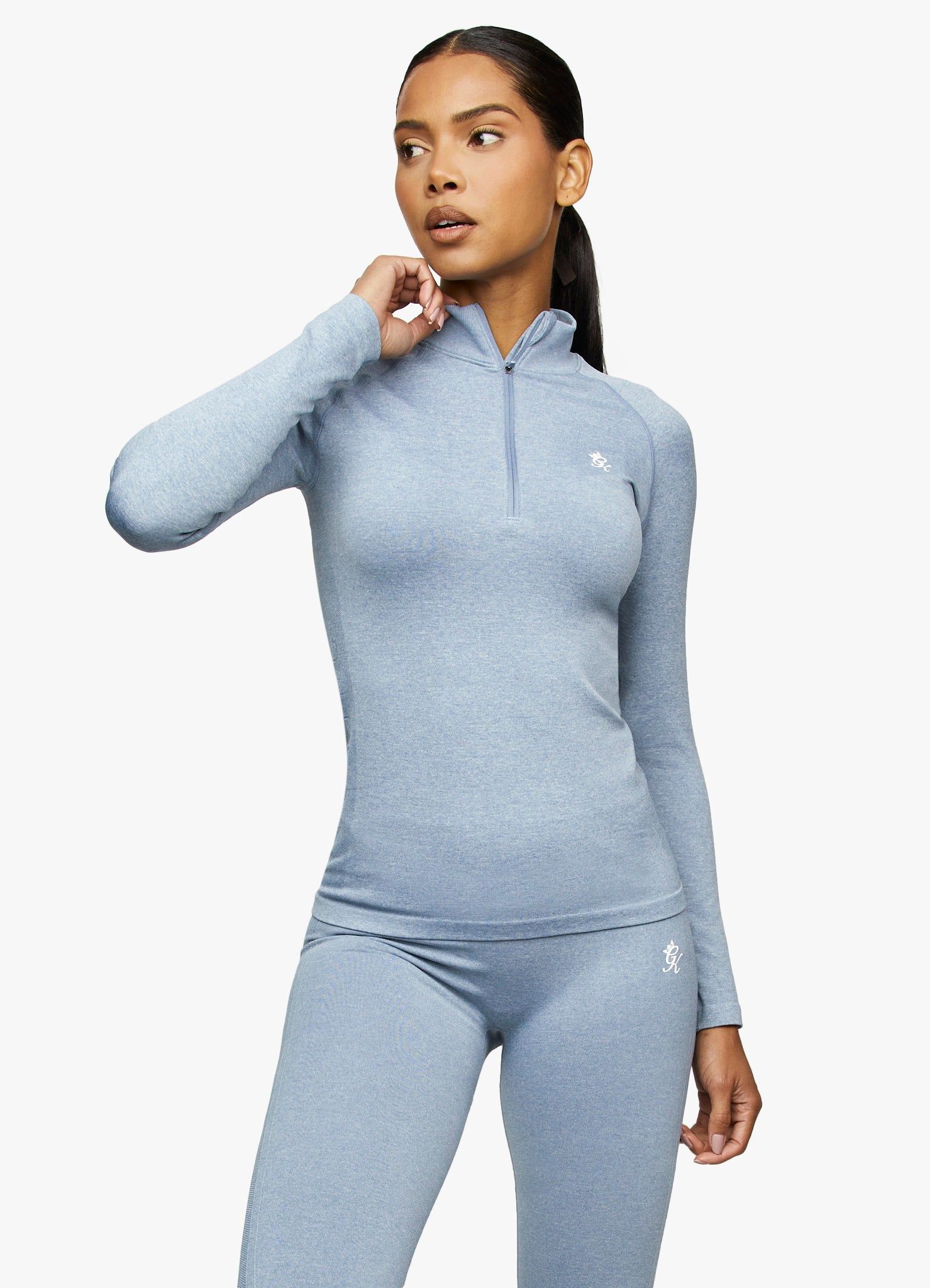 Gym King Seamless Results Seamless 1/4 Funnel - Denim Marl sold by The Gym King product image thumbnail 2