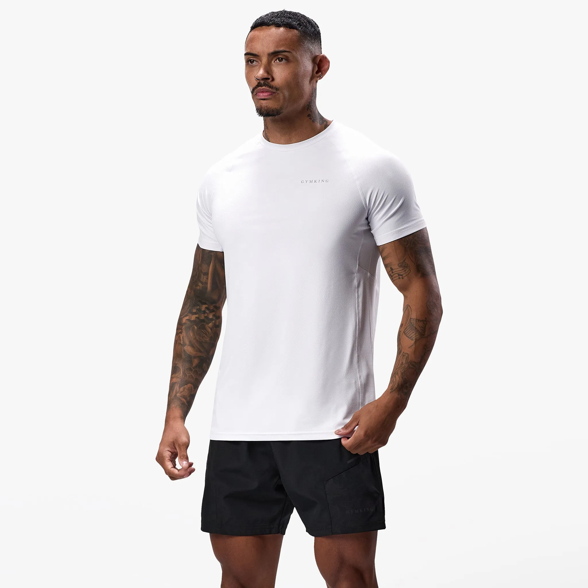 Gym King Energy Linear T-Shirt - White sold by The Gym King product image thumbnail 2