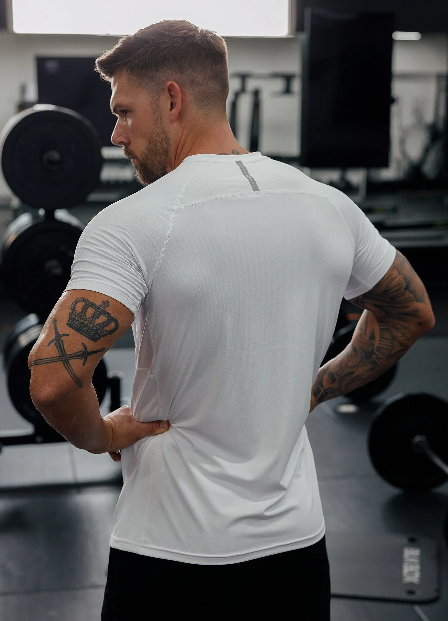 Gym King Energy Linear T-Shirt - White sold by The Gym King product image thumbnail 3