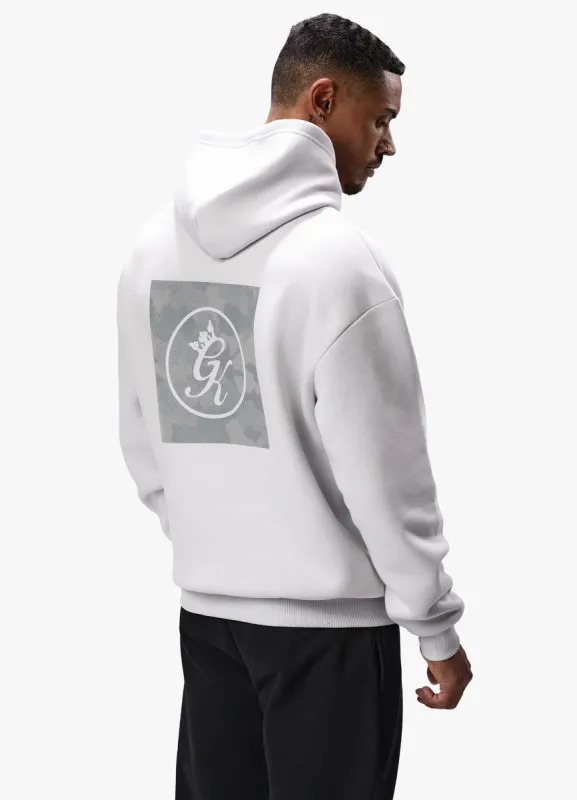 Gym King Box Logo Fleece Hood - Light Grey sold by The Gym King