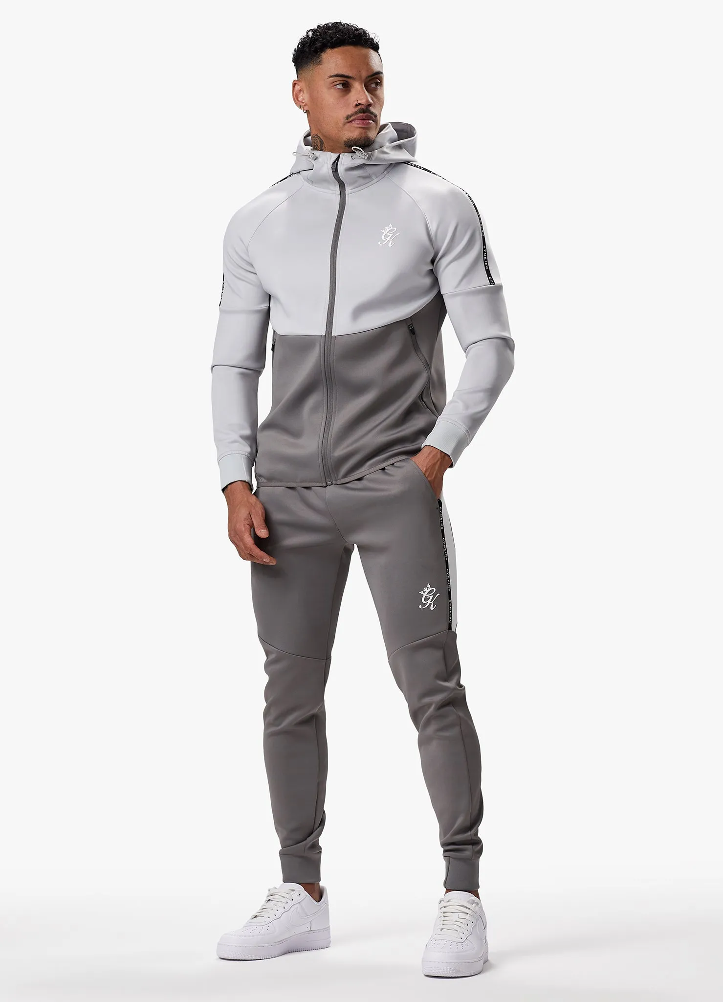 Gym King Taped Core Plus Tracksuit - Silver Grey/Steel sold by The Gym King