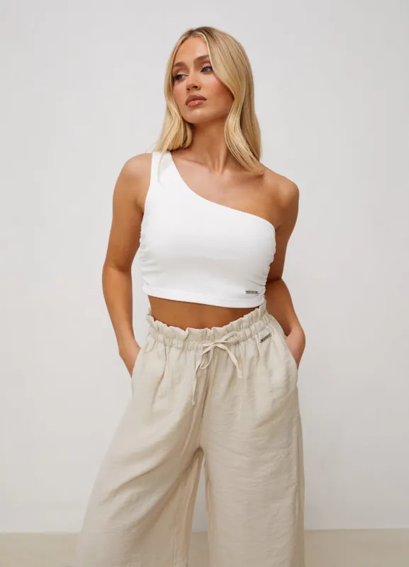Gym King Asymmetric Crop - White sold by The Gym King