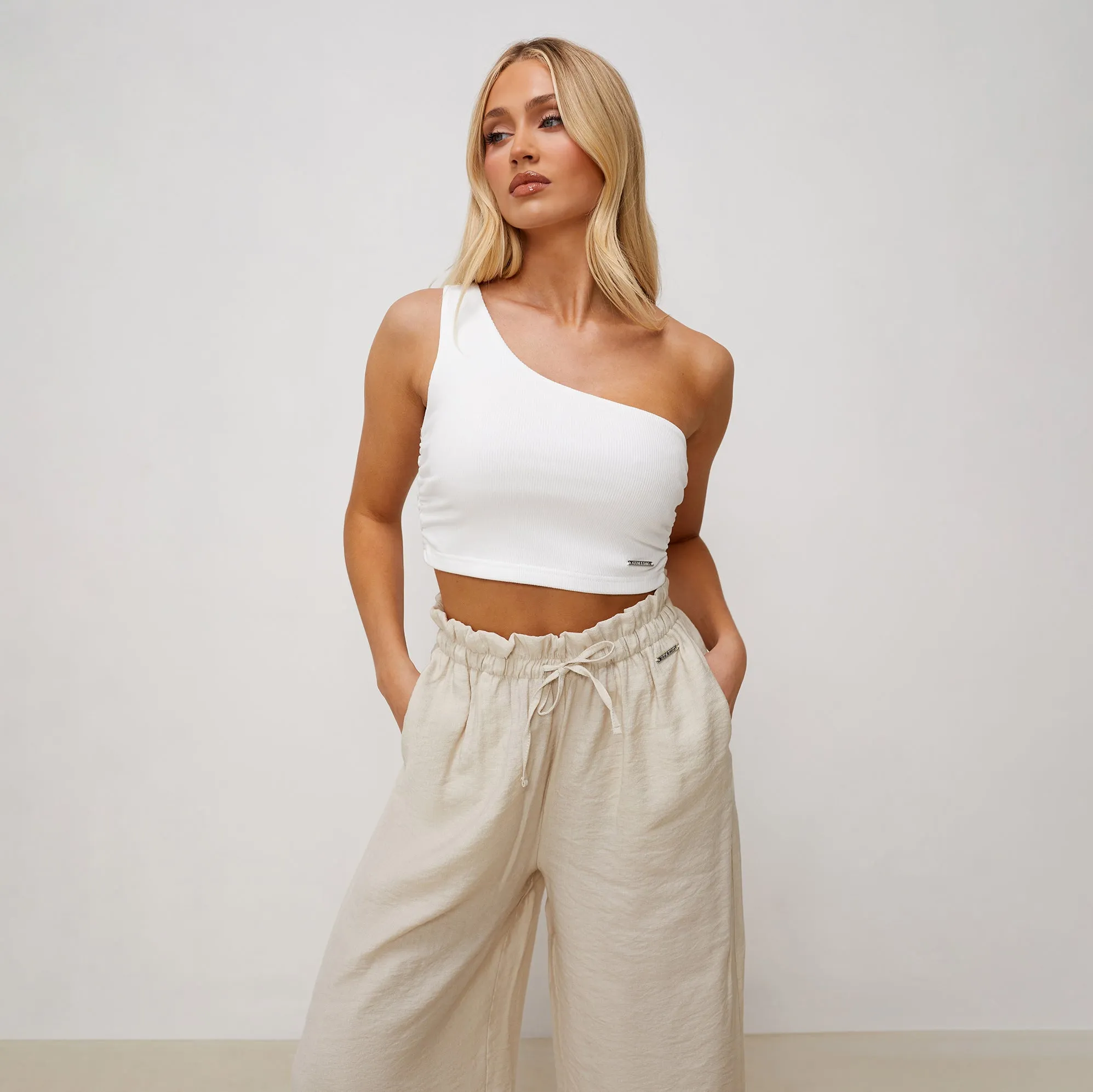 Gym King Asymmetric Crop - White sold by The Gym King product image thumbnail 2