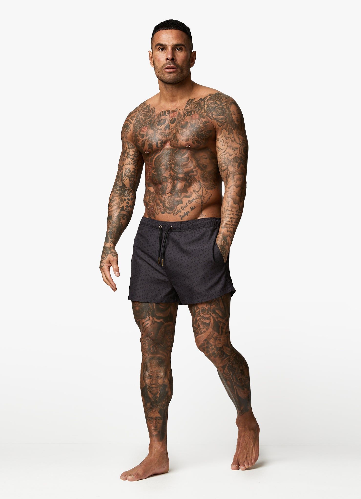 Gym King Marina Short 4" - Black AOP sold by The Gym King product image thumbnail 6