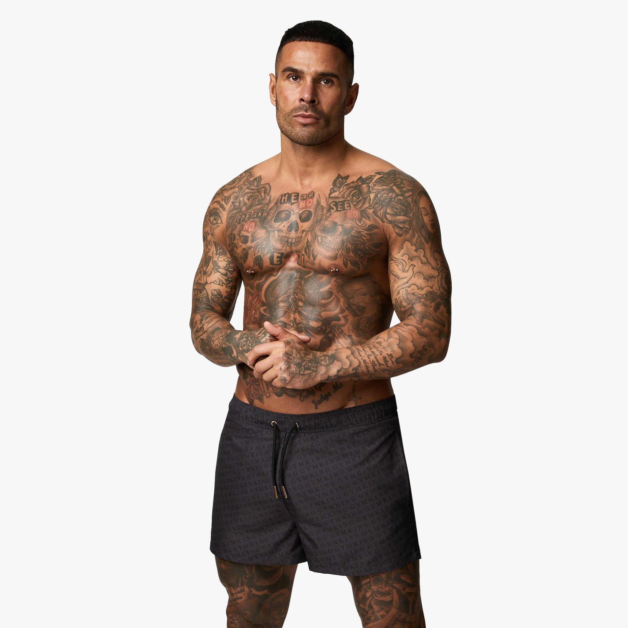 Gym King Marina Short 4" - Black AOP sold by The Gym King product image thumbnail 2