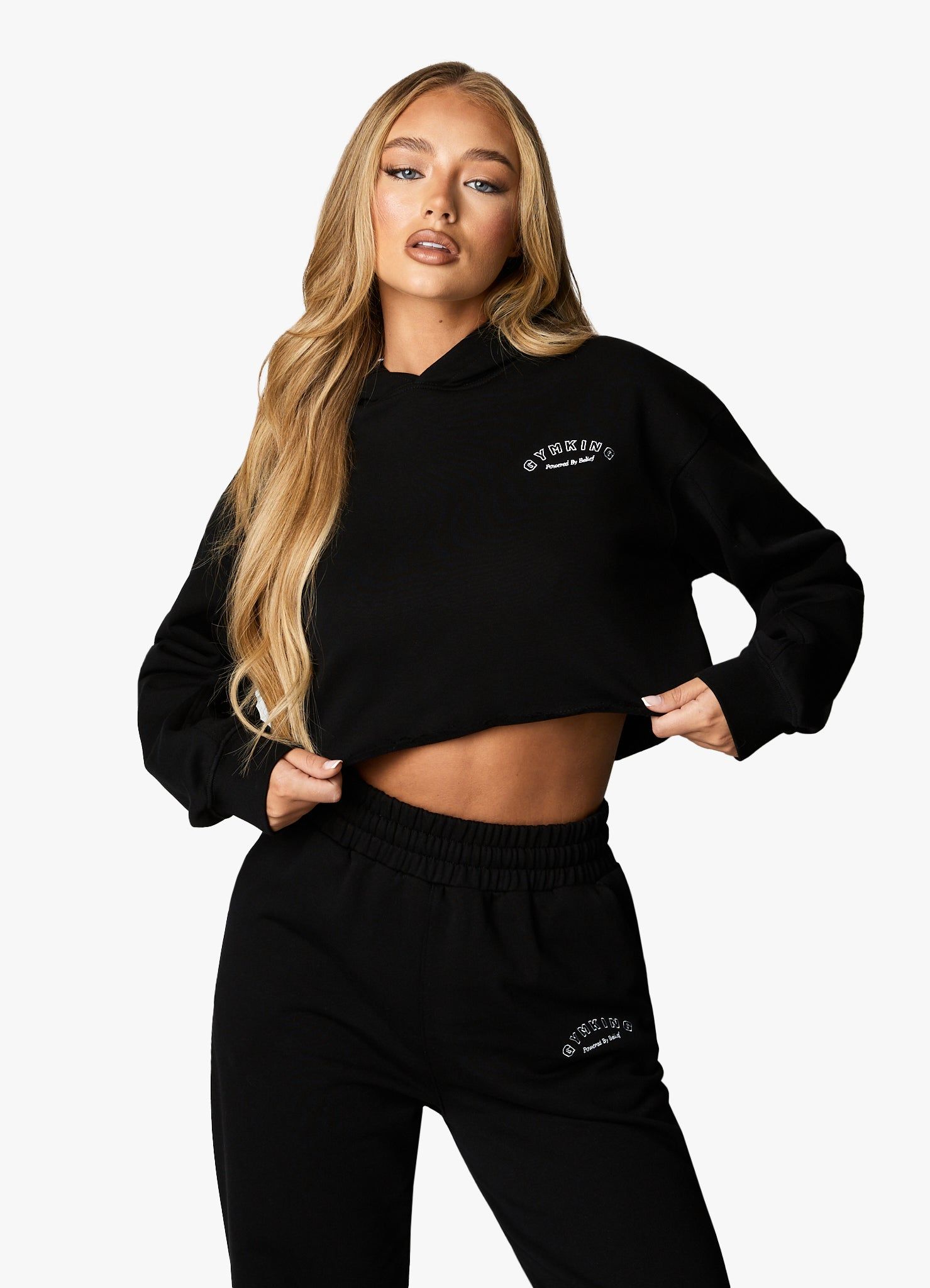 Gym King Radiance Crop Hood & Jogger - Black sold by The Gym King product image thumbnail 5