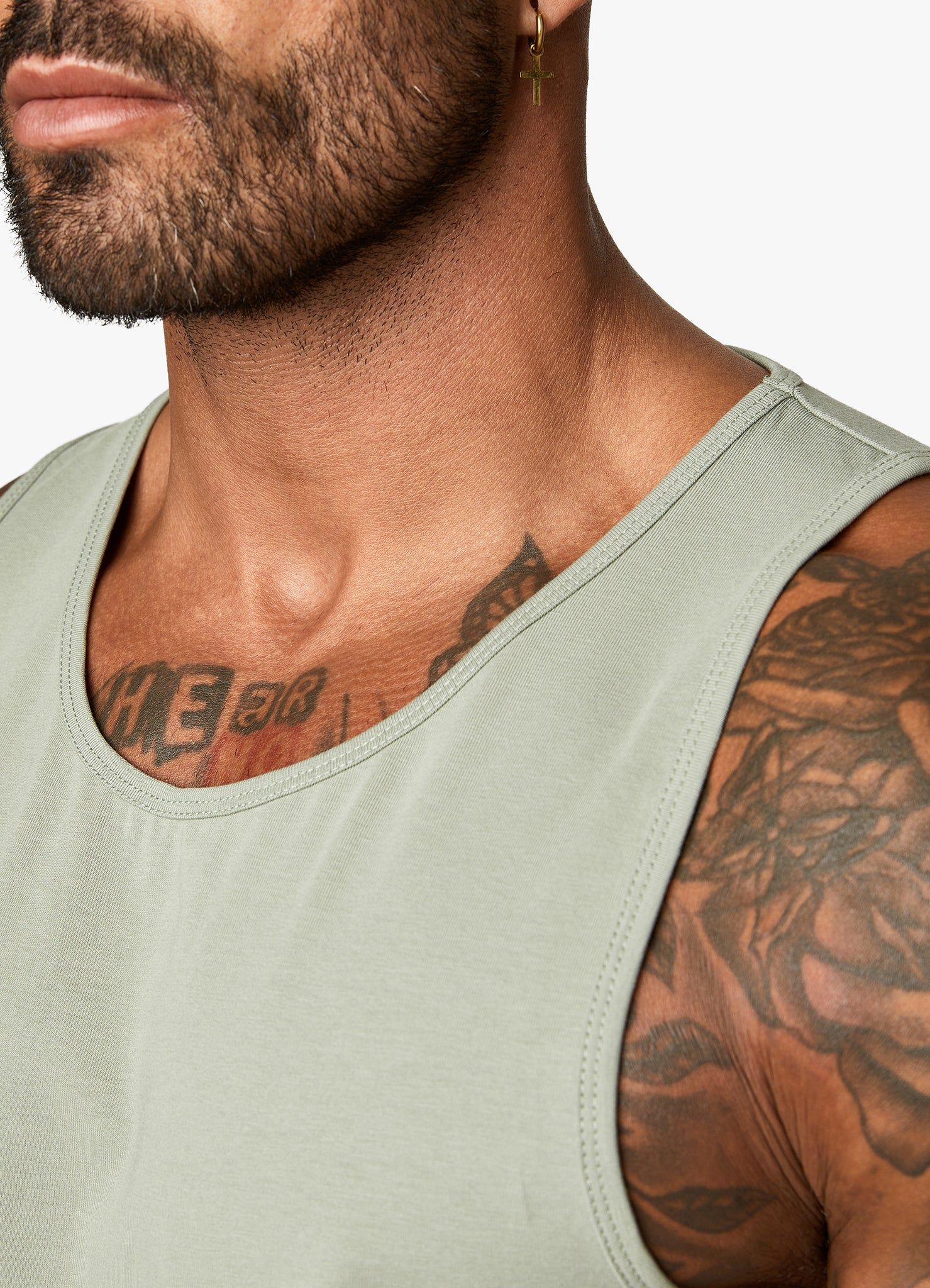 Gym King Rebellion Jersey Vest - Soft Khaki sold by The Gym King product image thumbnail 6