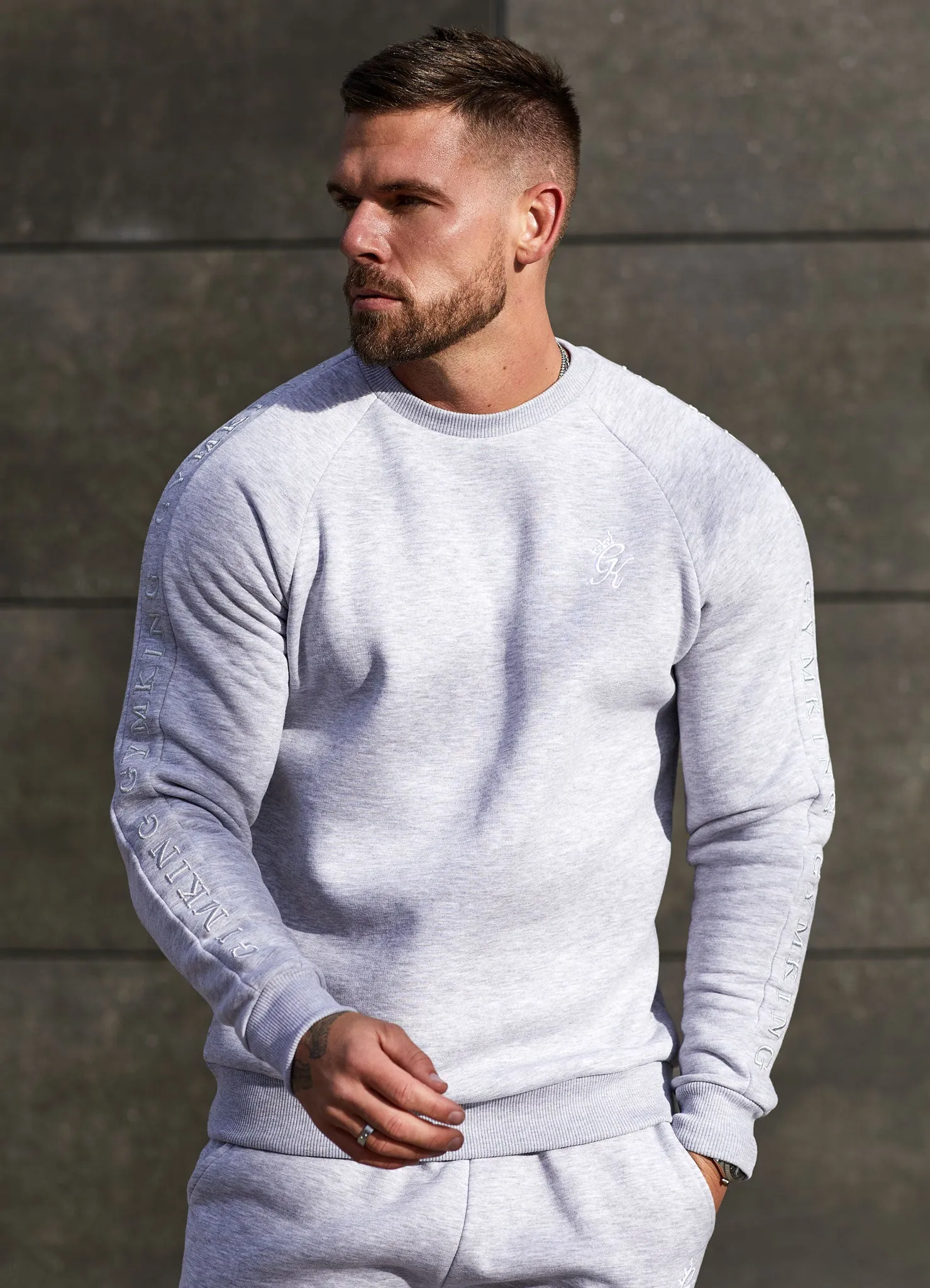 Gym King Elevate Crew - Grey Marl sold by The Gym King product image thumbnail 4