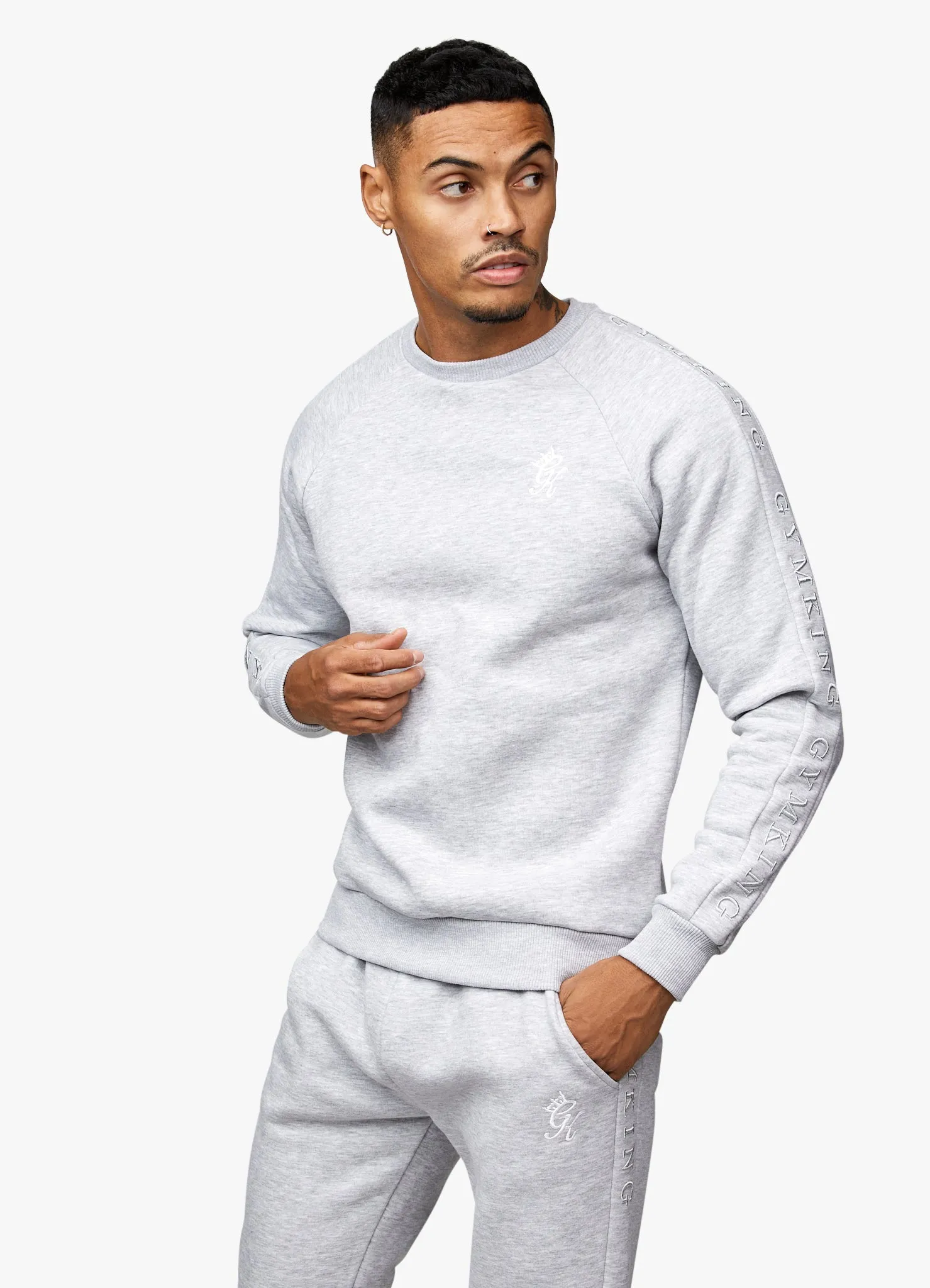 Gym King Elevate Crew - Grey Marl sold by The Gym King product image thumbnail 5