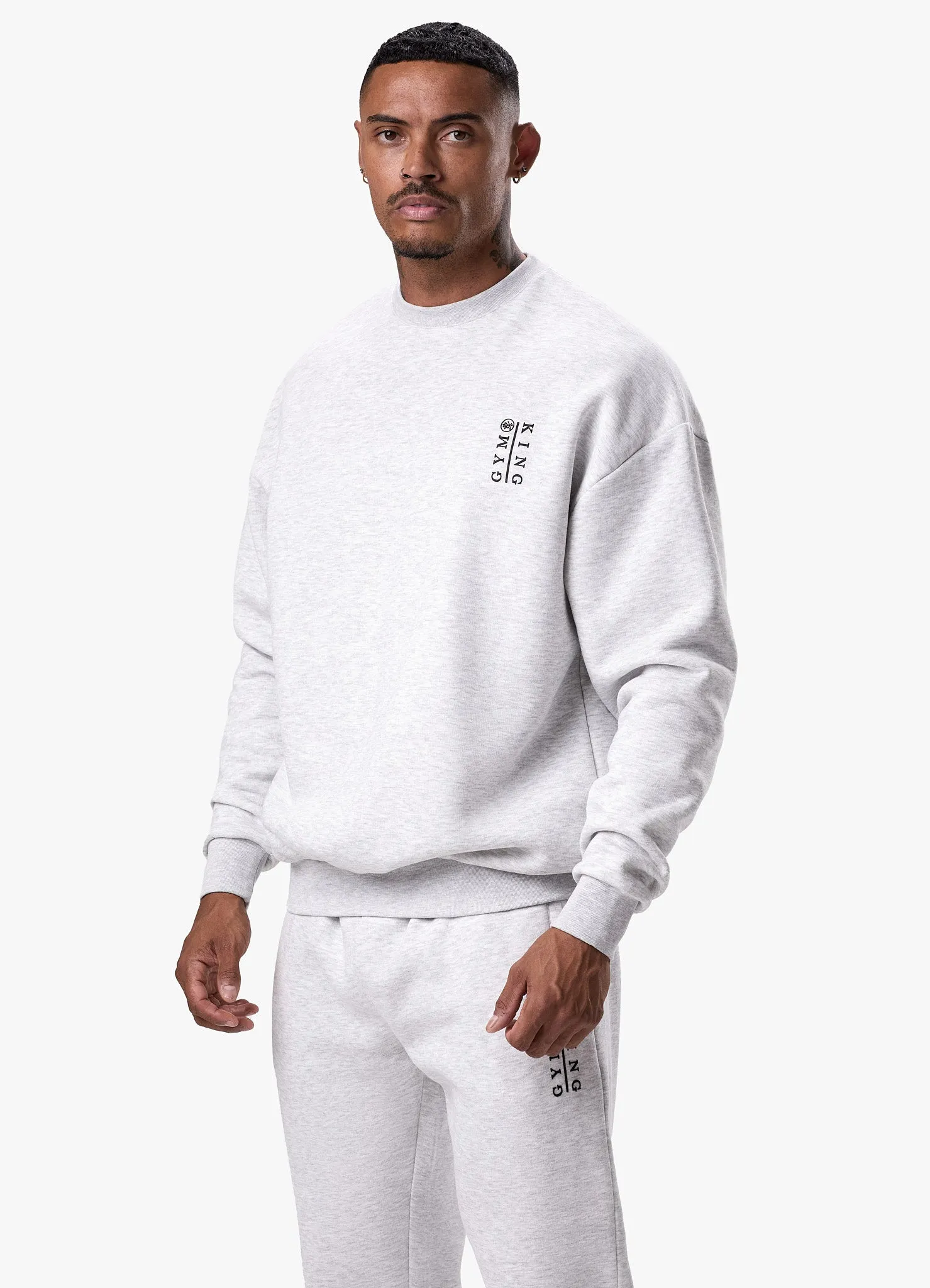 Gym King Division Crew Tracksuit - Snow Marl sold by The Gym King product image thumbnail 5