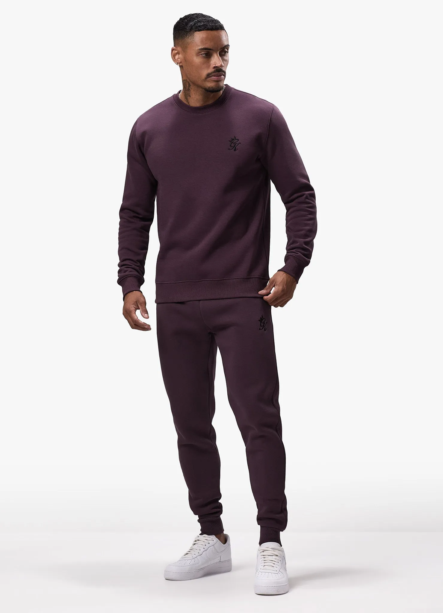 Gym King Fundamental Crew Tracksuit - Deep Plum sold by The Gym King