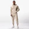 Gym King Fundamental Fleece Hood Tracksuit - Light Sand sold by The Gym King